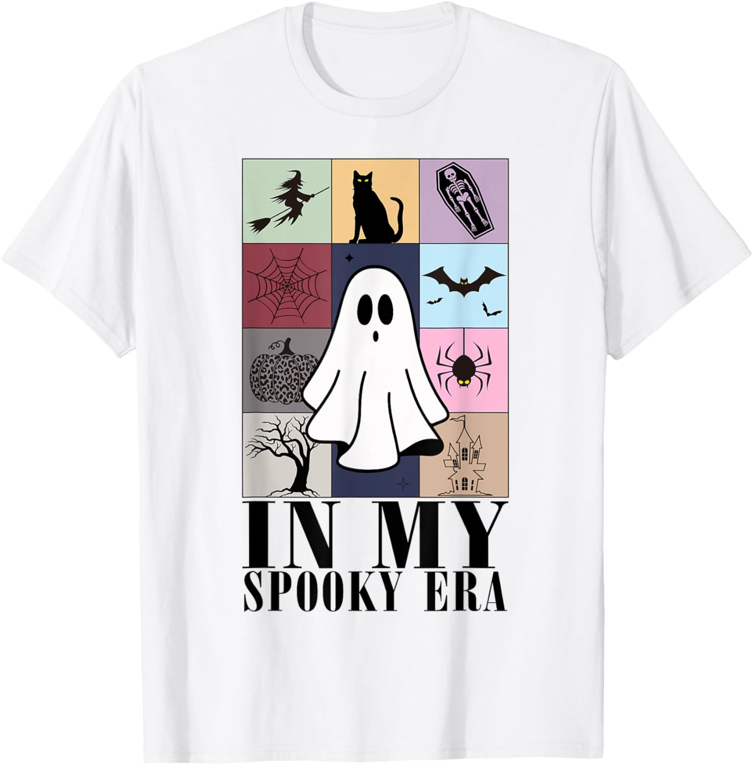 Funny Ghost Retro Halloween T-Shirt for a Spooky Era Fun - 1
