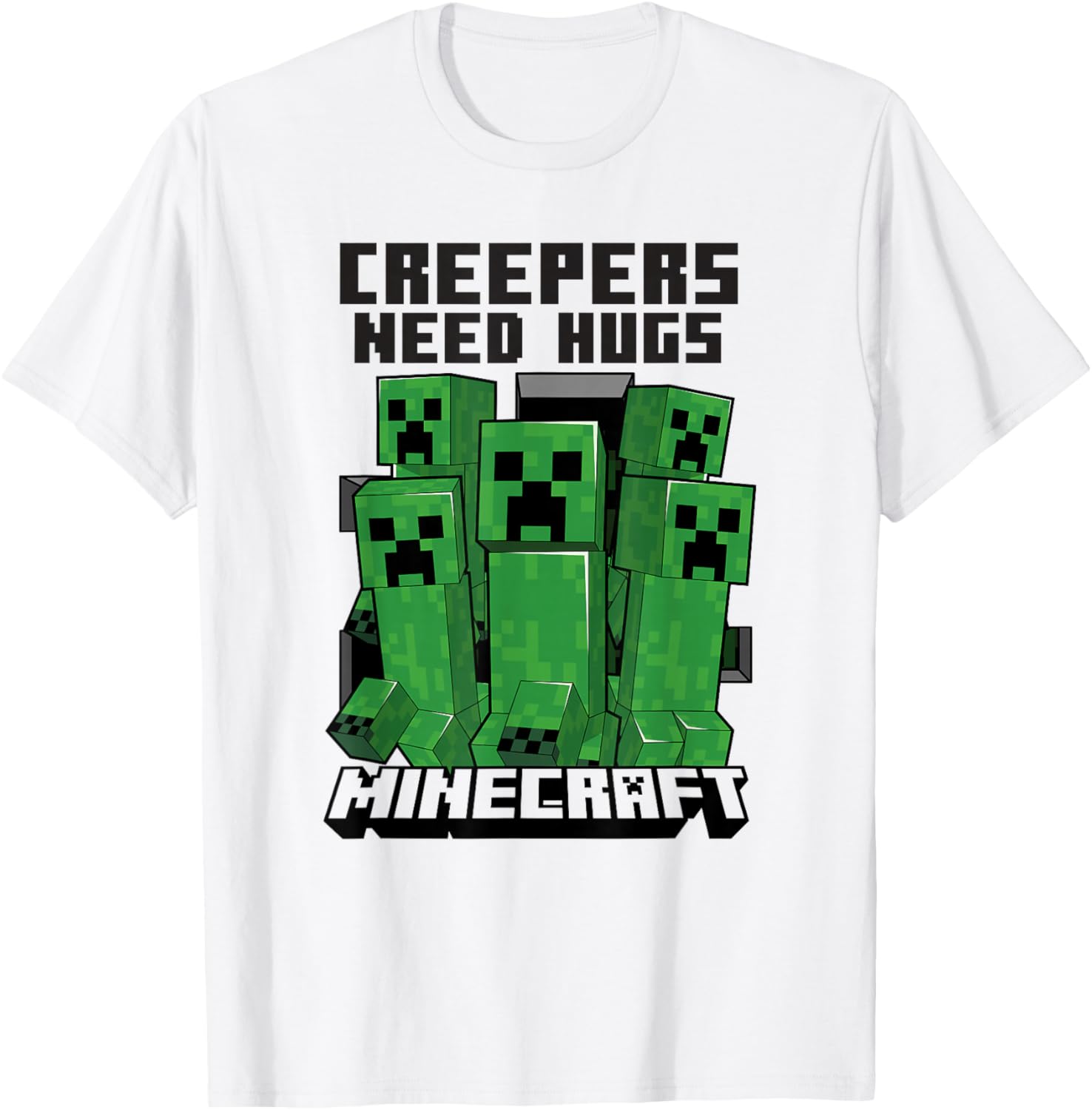 Minecraft Creepers Need Hugs March T-Shirt for Gamers and Fans - 5