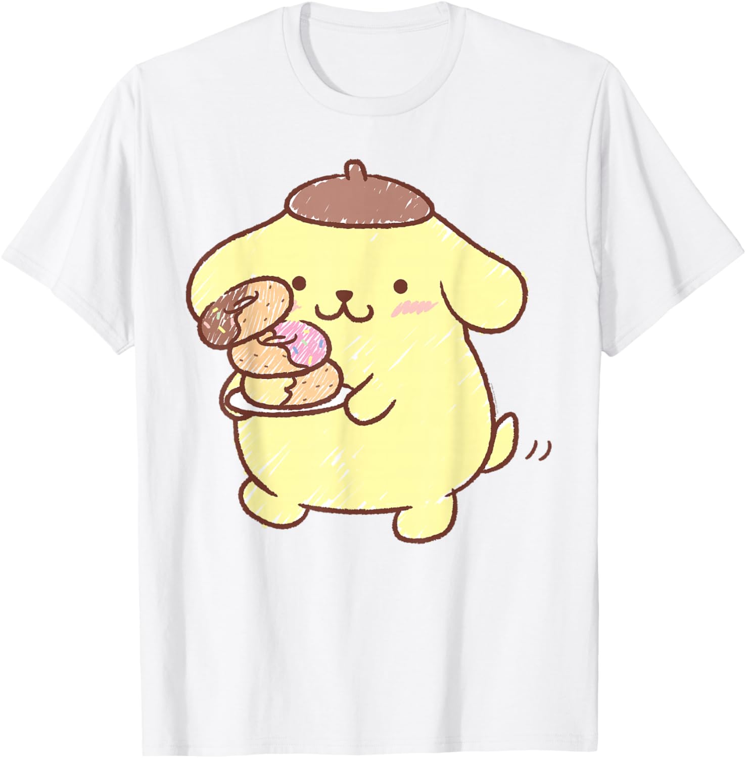 Pompompurin Donuts T-Shirt Cute & Comfy Clothing for Fans - 3
