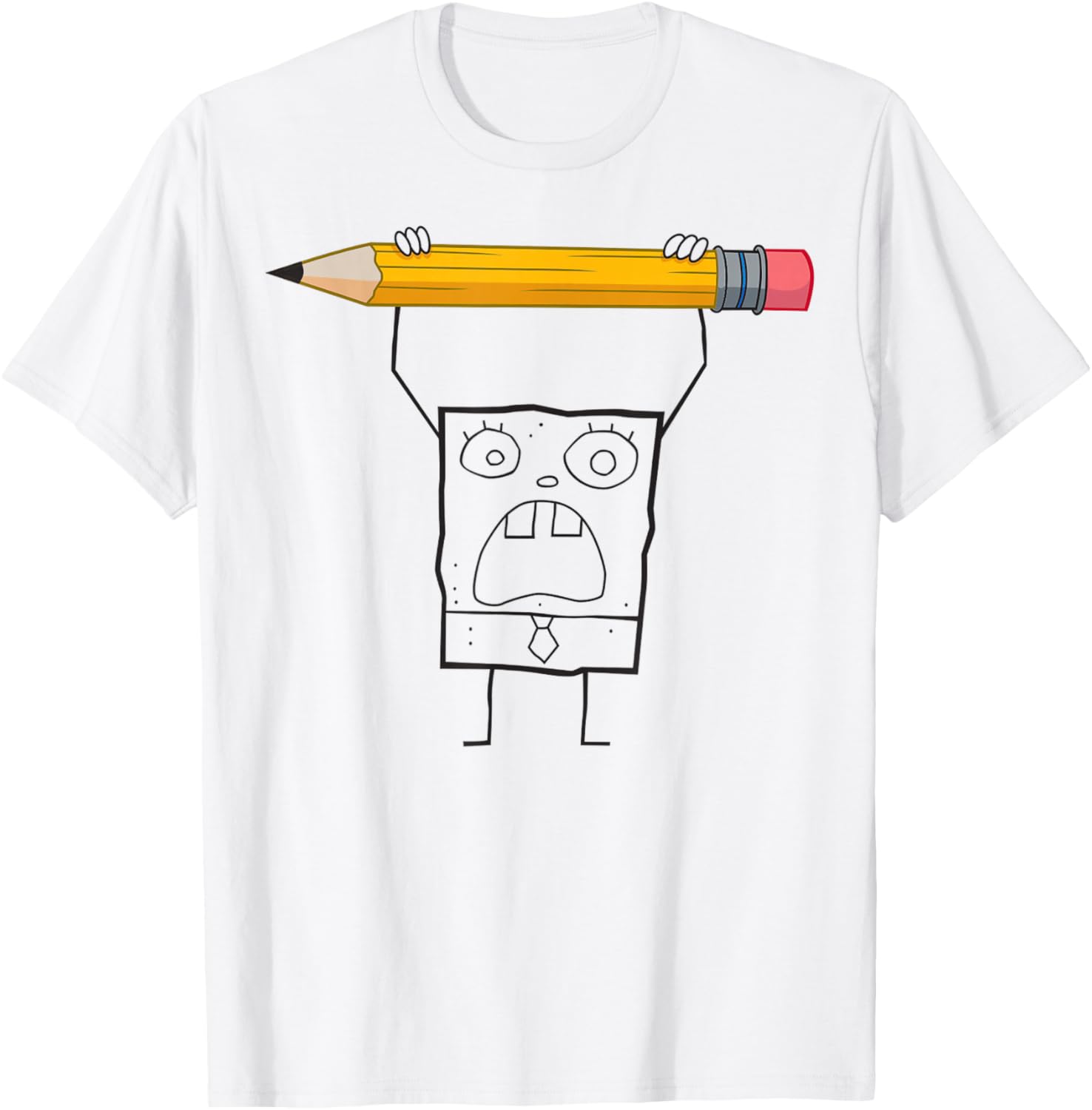 SpongeBob SquarePants DoodleBob Pencil Yell Fun T-Shirt for Fans - 1