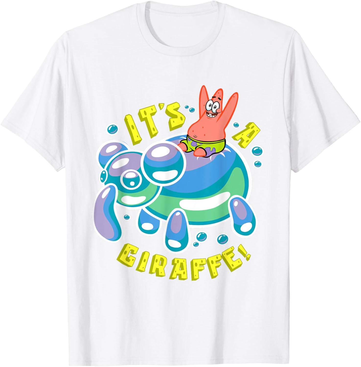 Mademark SpongeBob Patrick Star Riding Balloon Giraffe T-Shirt - 19