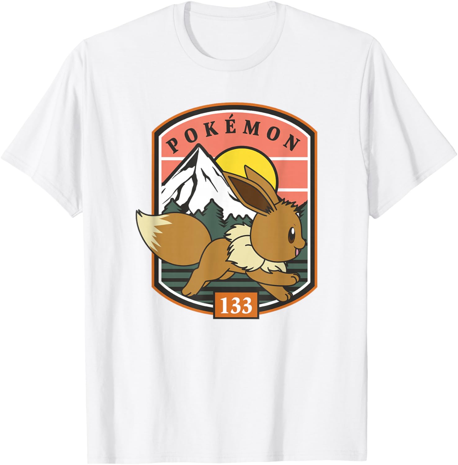 Eevee Outdoor Adventure T-Shirt for Pokémon Fans - Forest Park Badge Design - 10