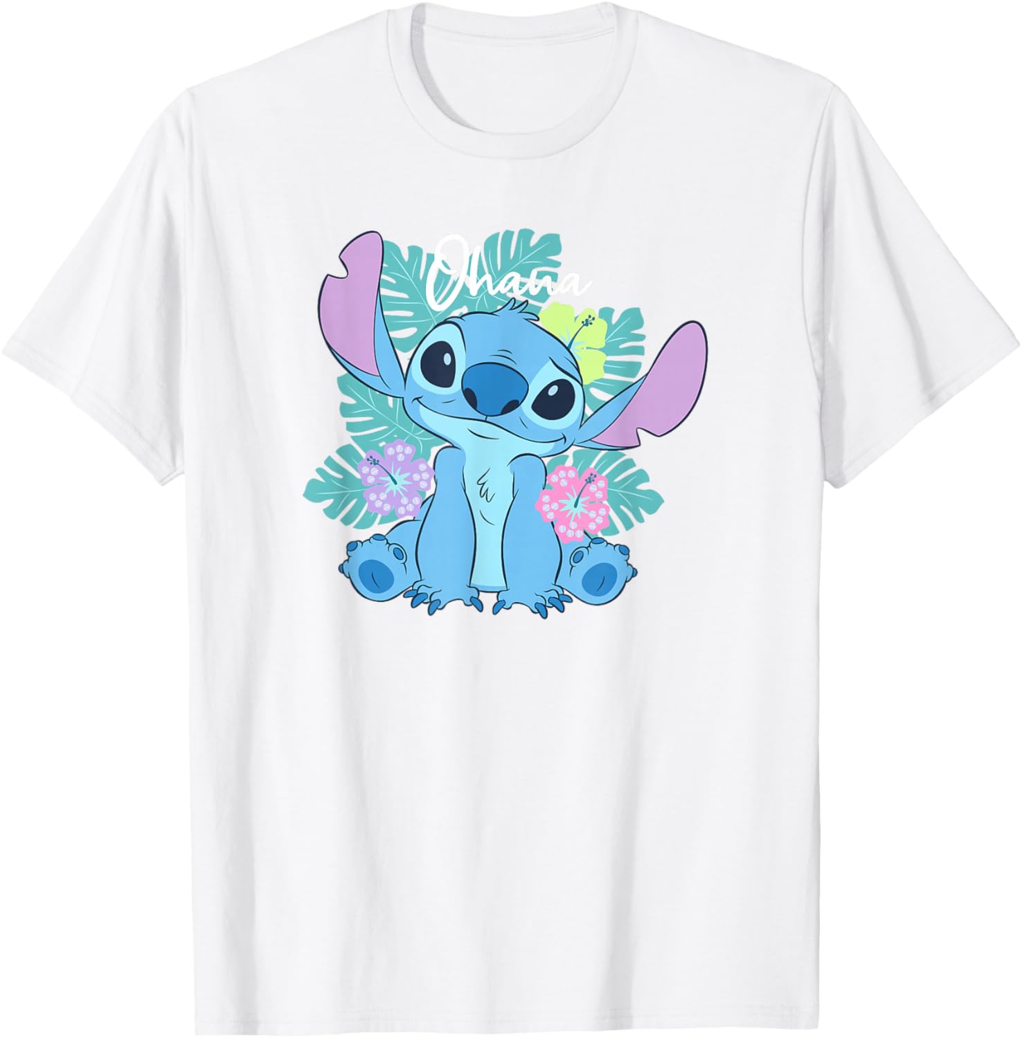 Disney Lilo and Stitch Ohana Floral Logo T-Shirt for Fun Family Style - 13
