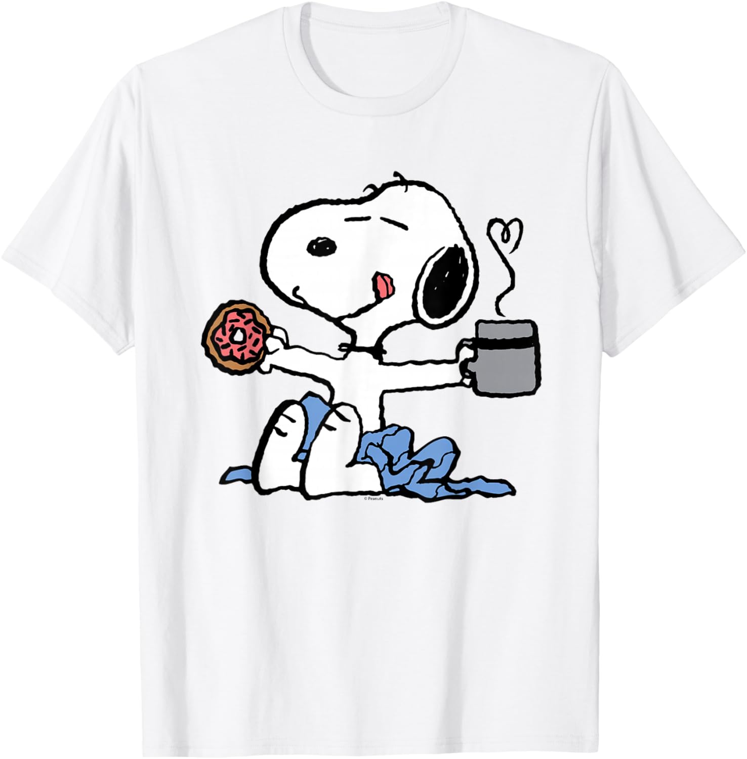 Cute Peanuts Snoopy Donut Coffee T-Shirt for Fun Fashion Lovers - 4