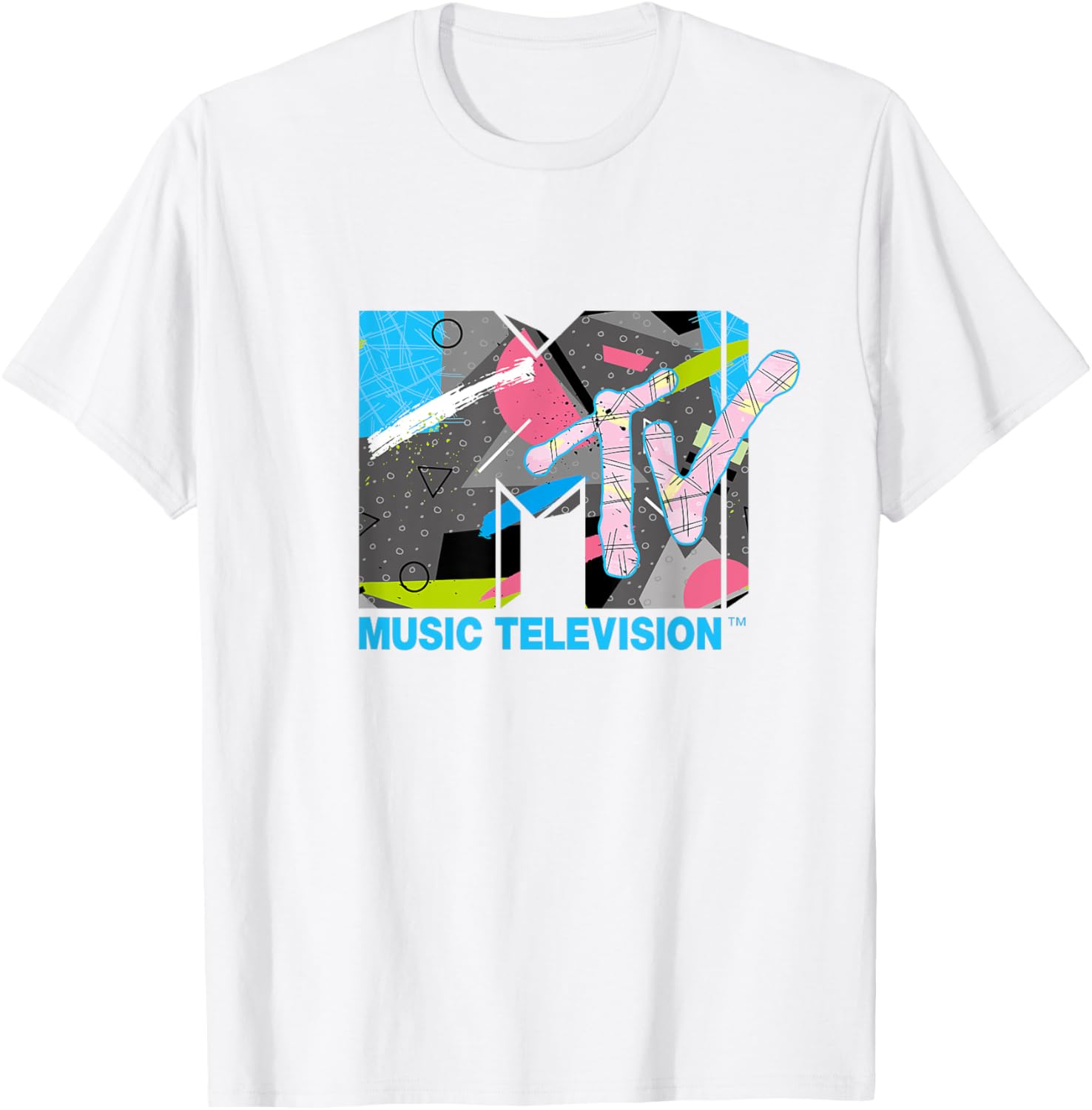 Mademark x MTV Abstract Art Geometric Logo T-Shirt for Trendy Style - 8