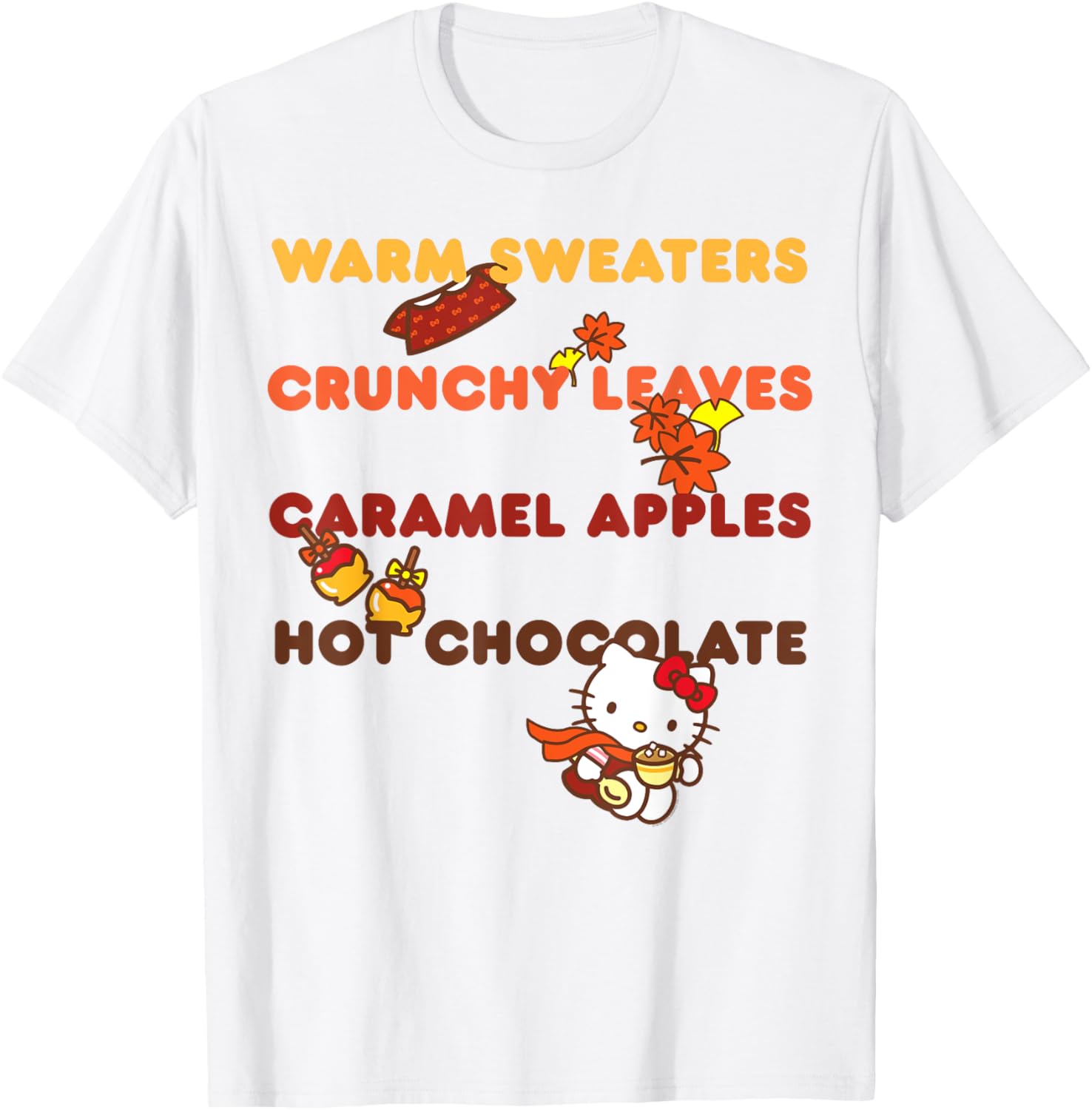 Hello Kitty Favorite Fall Things T-Shirt for Cozy Seasonal Style - 3