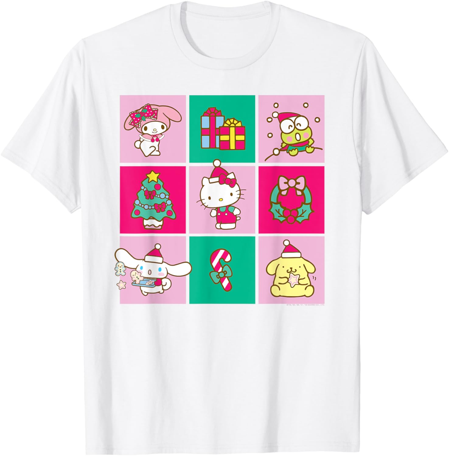 Hello Sanrio Friends Christmas Time Tee Shirt for Festive Fun and Style - 8