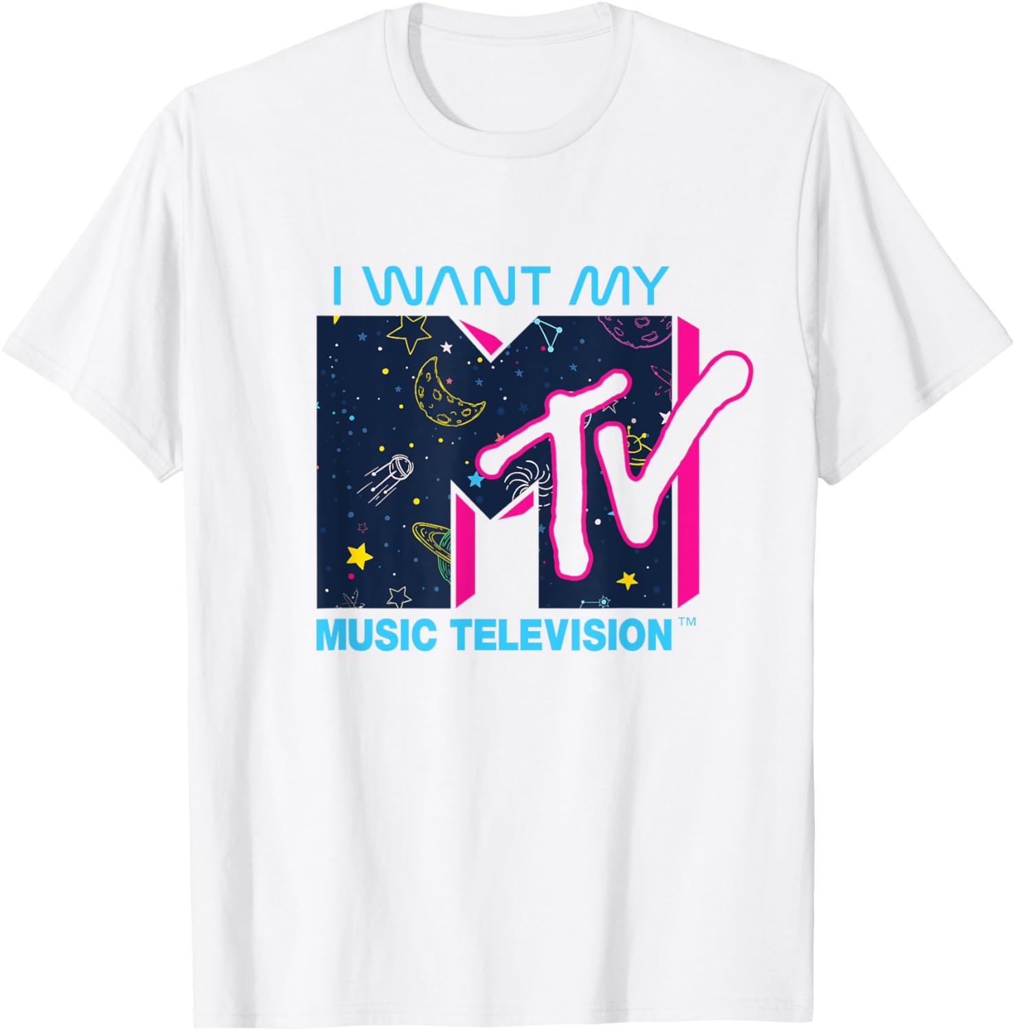 Mademark x MTV Official I Want My MTV Logo Space T-Shirt for Fans - 11