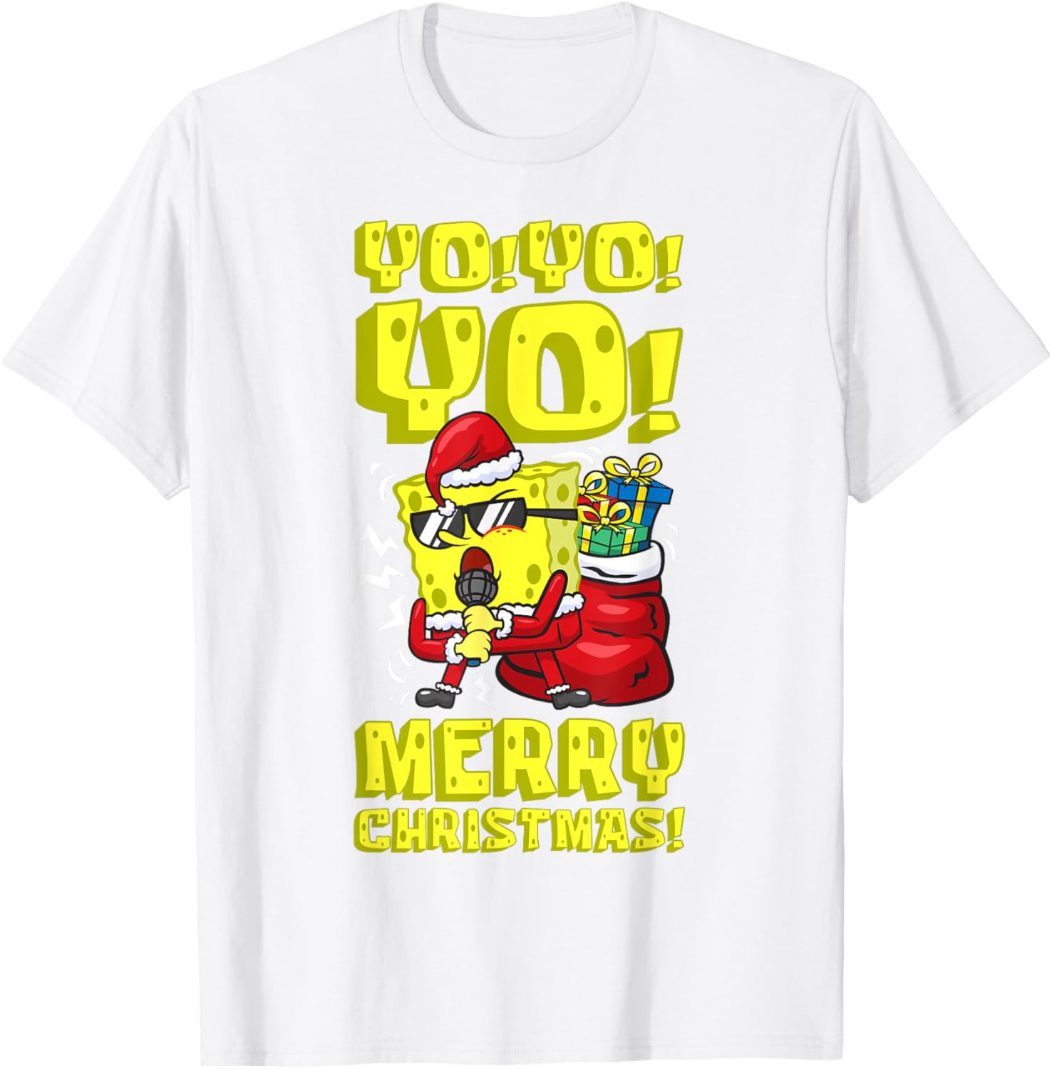 Mademark SpongeBob Santa Merry Christmas T-Shirt Fun Holiday Gift - 17