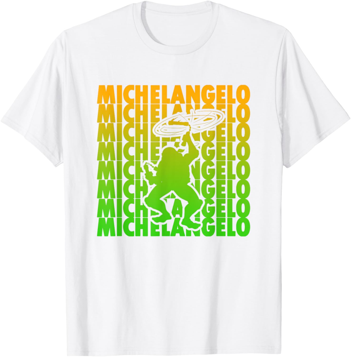 Michelangelo Gradient Silhouette T-Shirt - Mademark x Teenage Mutant Ninja Turtles - 5