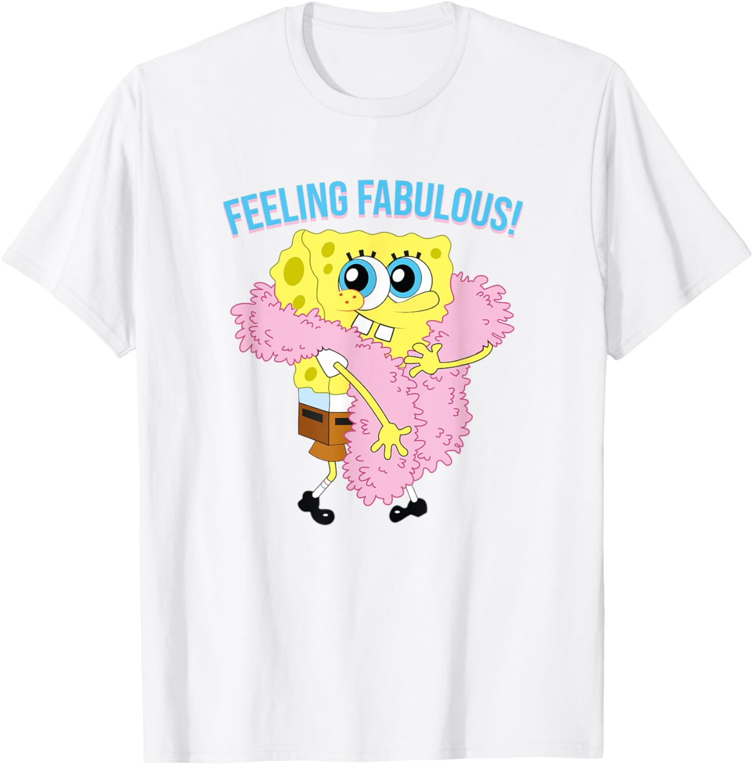 Mademark SpongeBob SquarePants Feeling Fabulous Feather Boa T-Shirt - 16