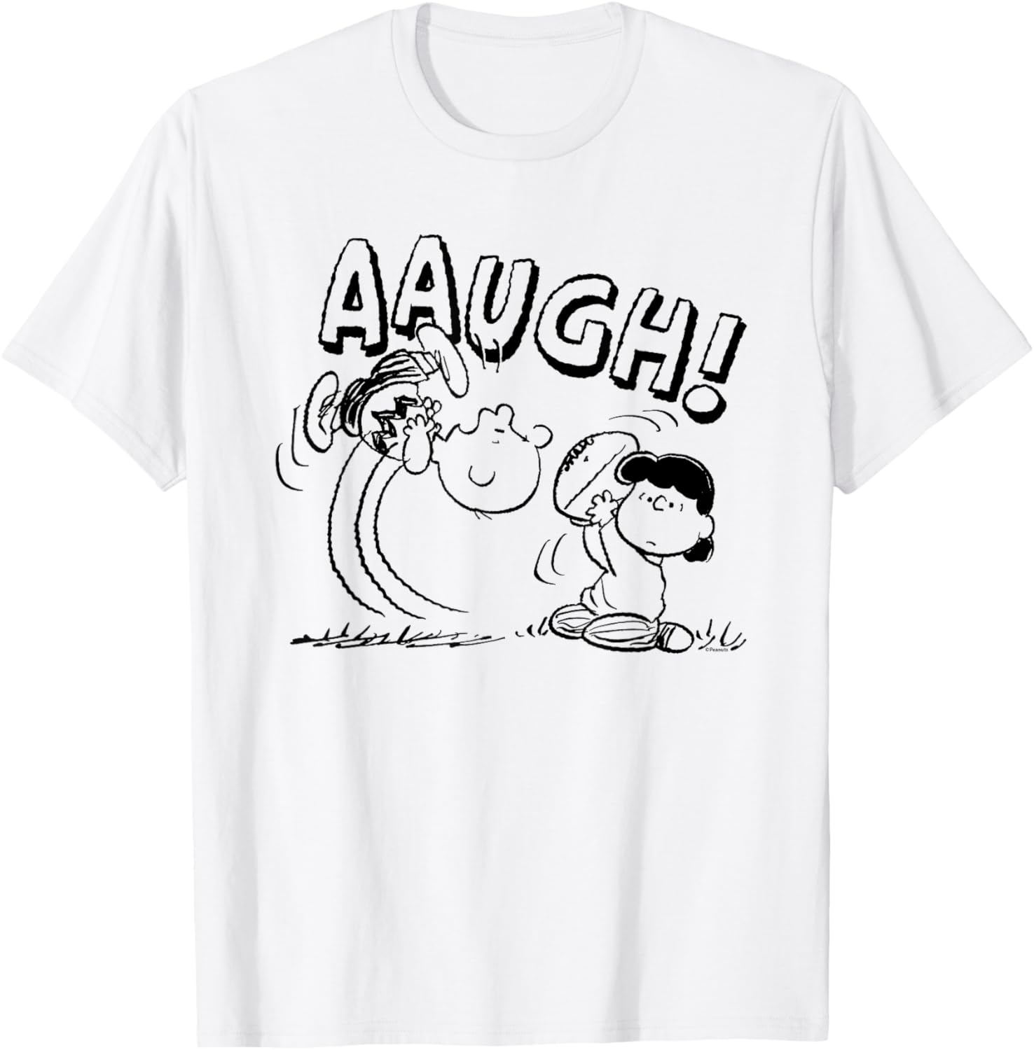 Charlie Brown Lucy Football Kick T-Shirt Fun Peanuts Graphic Tee - 3