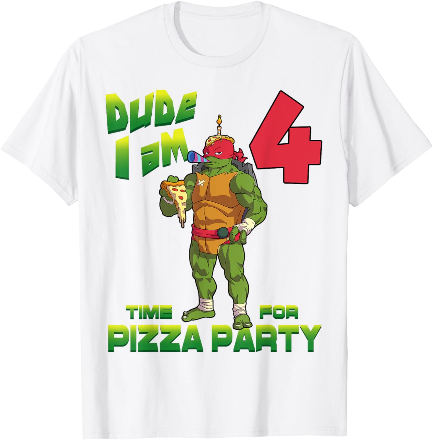 TMNT Raph Pizza Birthday Party T-Shirt for 4 Year Olds - Fun Kid's Clothing - 20