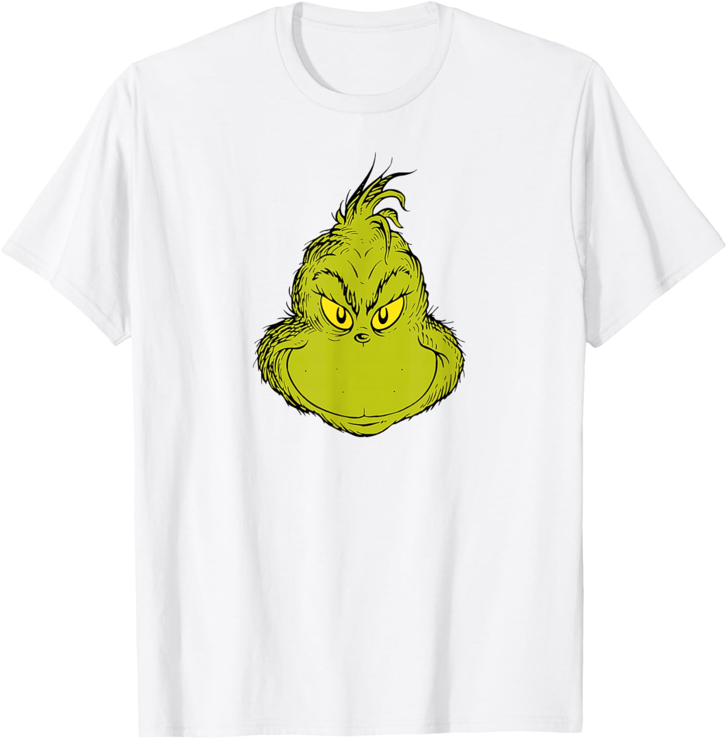 Classic Dr. Seuss Grinch Face T-Shirt for Fun Holiday Style - 20