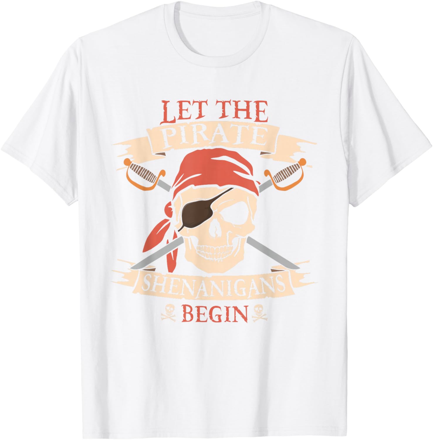 Pirate Shenanigans Skull Bandana Halloween T-Shirt for Boys - 12