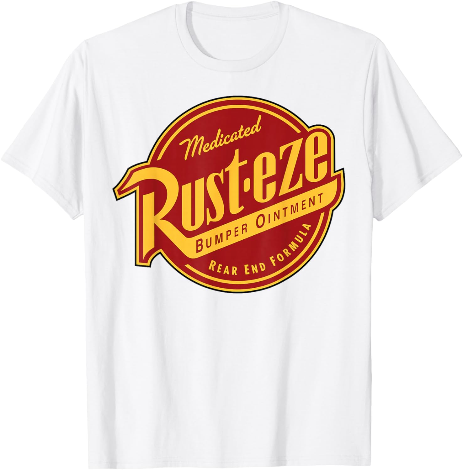 Disney Pixar Cars 2 Rust-Eze Ointment Vintage Badge Logo T-Shirt - 2