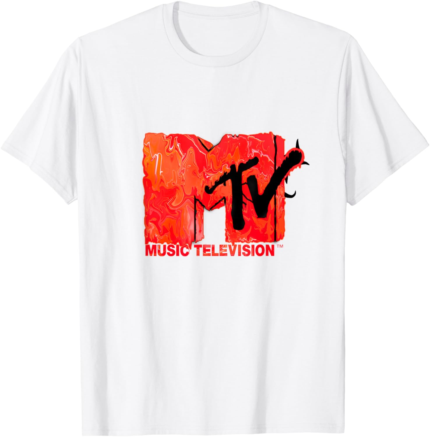 Mademark x MTV Red Lava Flow Logo T-Shirt for Stylish Fans - 7