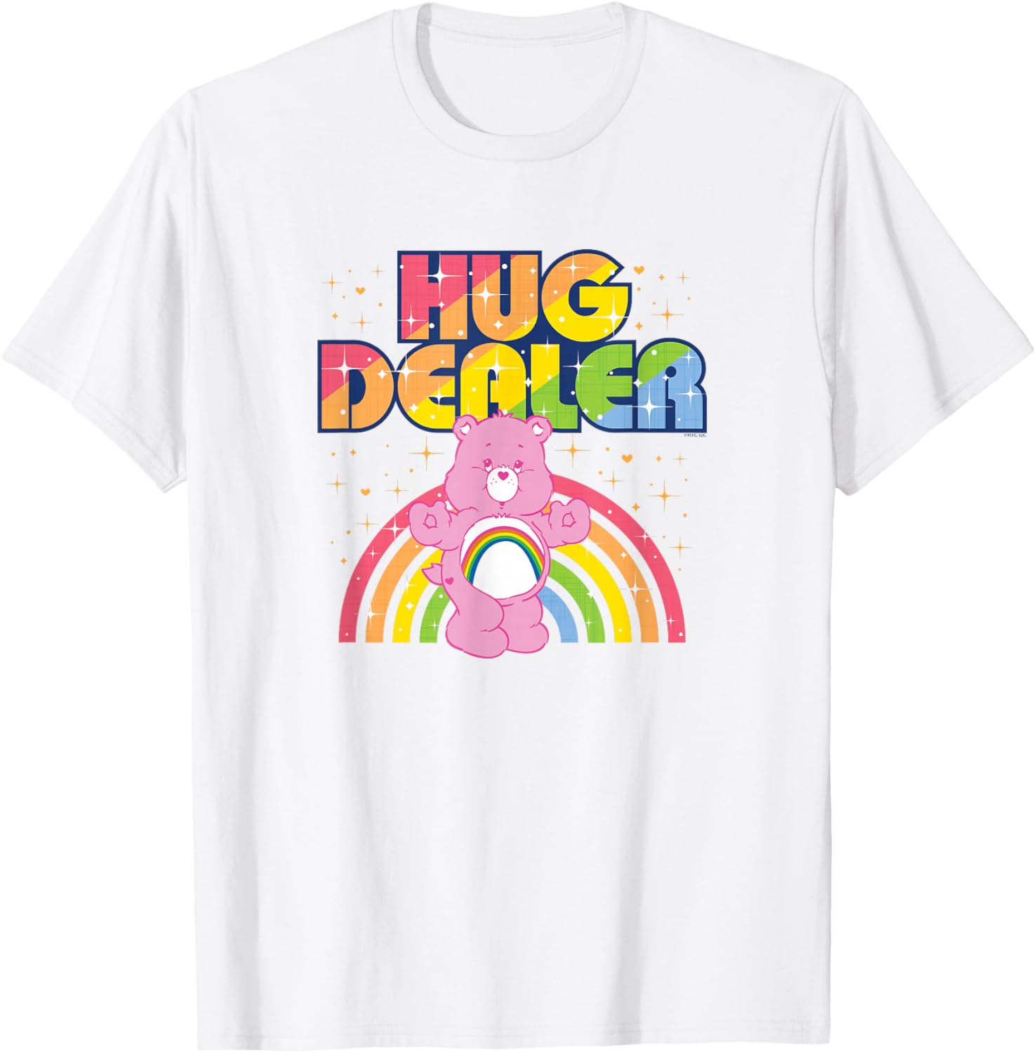 Care Bears Hug Dealer Retro Rainbow T-Shirt for Fun Casual Wear - 7