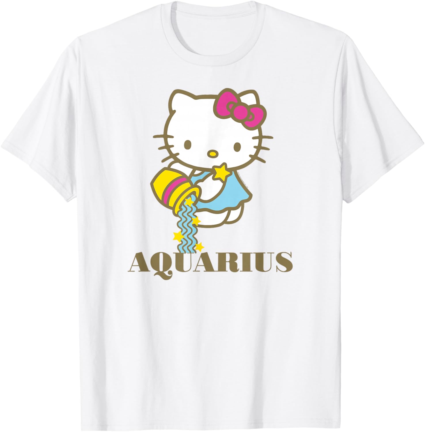 Hello Kitty Aquarius Zodiac T-Shirt Cute Graphic Tee for Pisces Fans - 22
