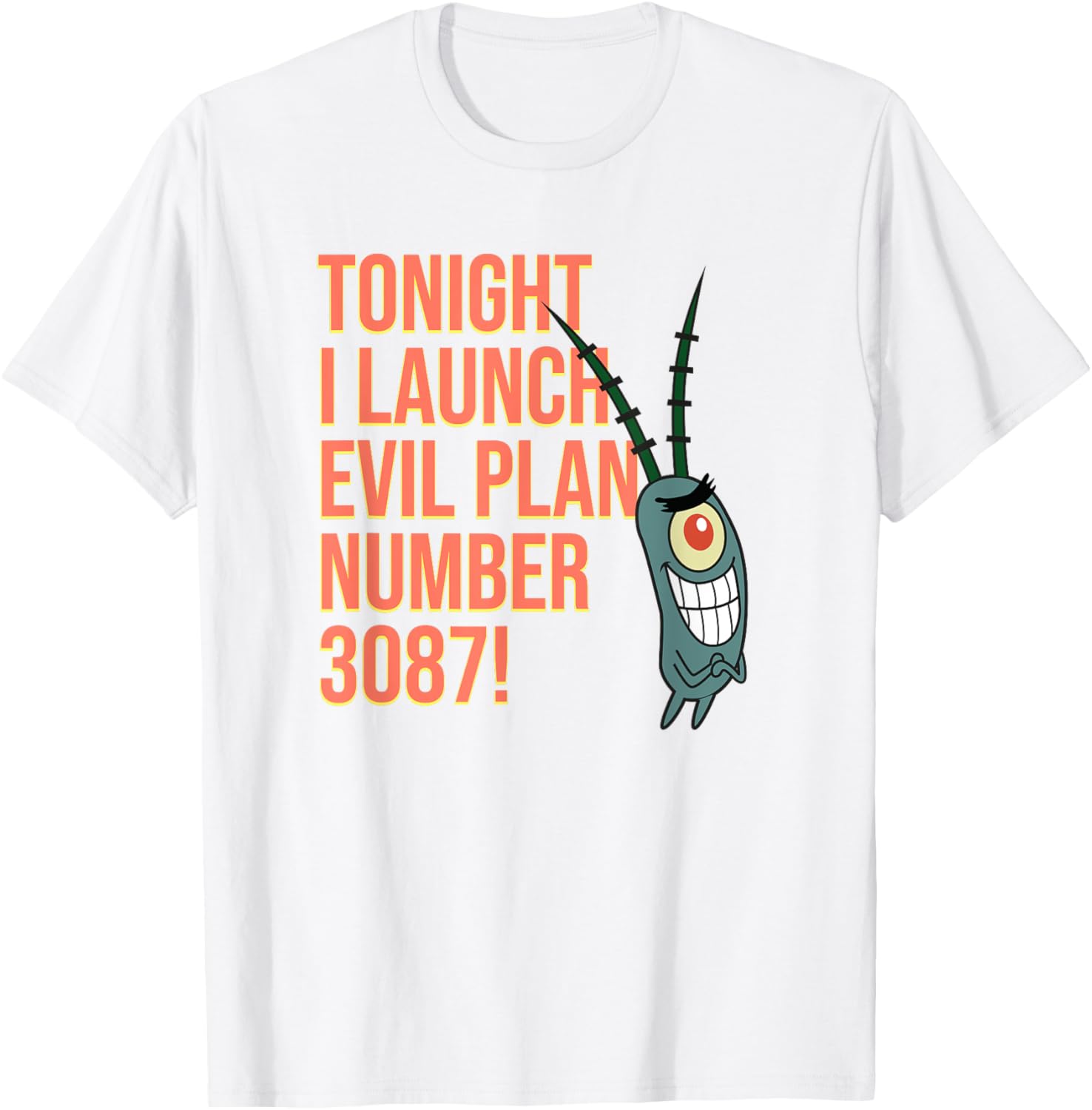 Mademark SpongeBob SquarePants Plankton Evil Plan 3087 T-Shirt for Fans - 15
