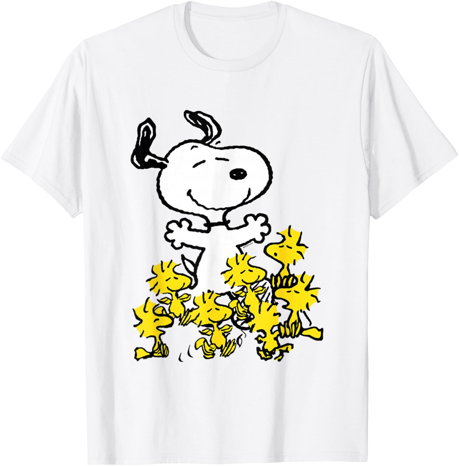 Peanuts Snoopy Chick Party Shirt Classic Fit Adult Black T-Shirt - 9