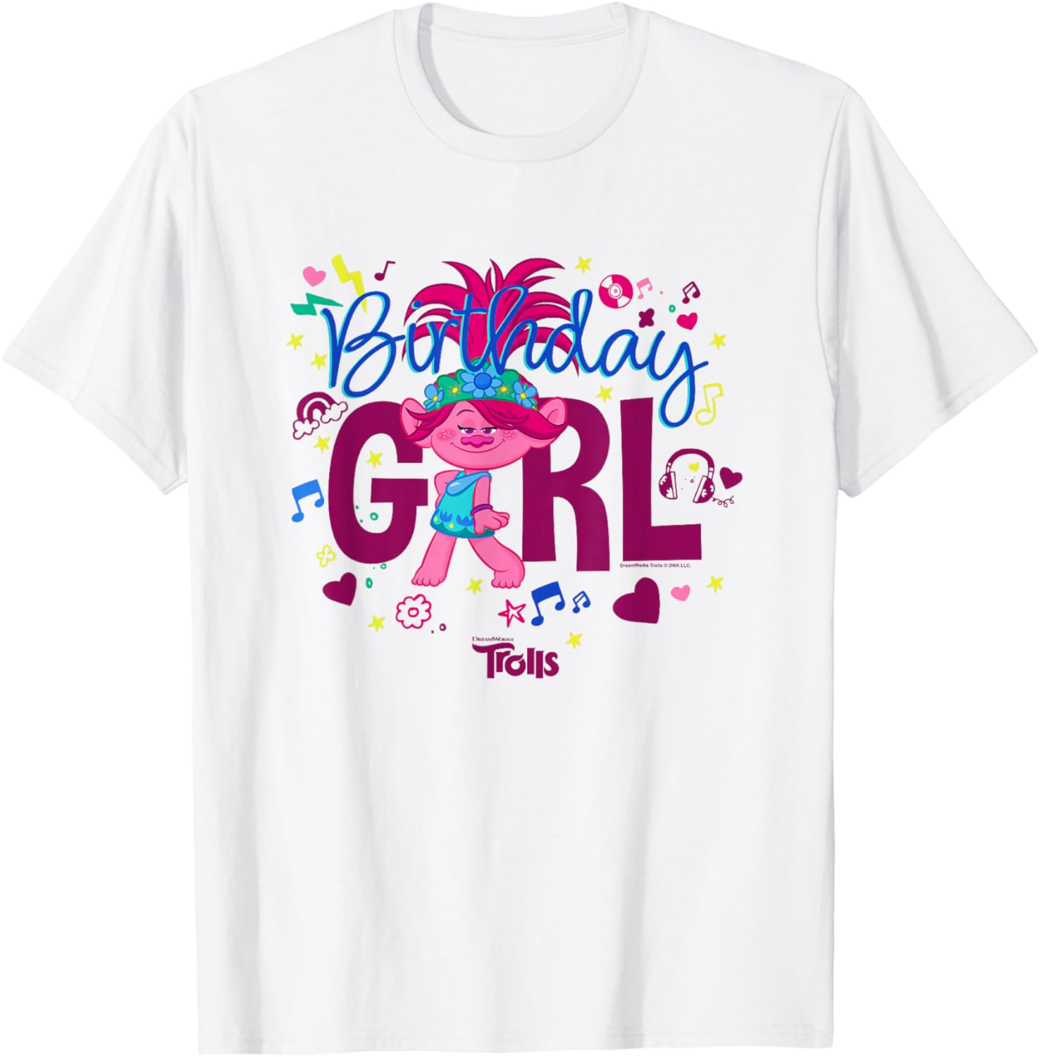 Cute Sassy Poppy Trolls Birthday Girl T-Shirt for Fun Celebrations - 2