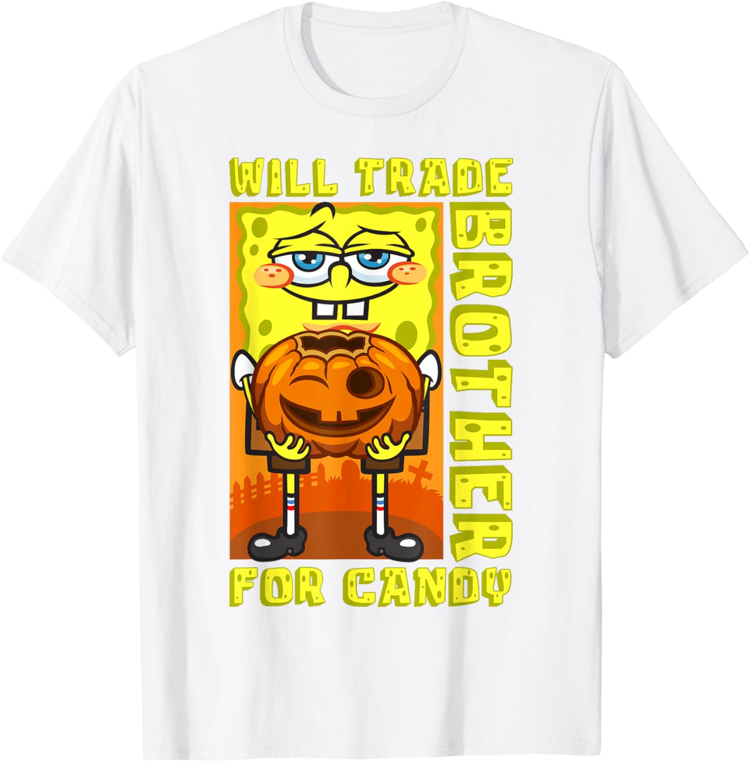 Funny SpongeBob SquarePants T-Shirt - Trade Brother for Candy Gift - 13