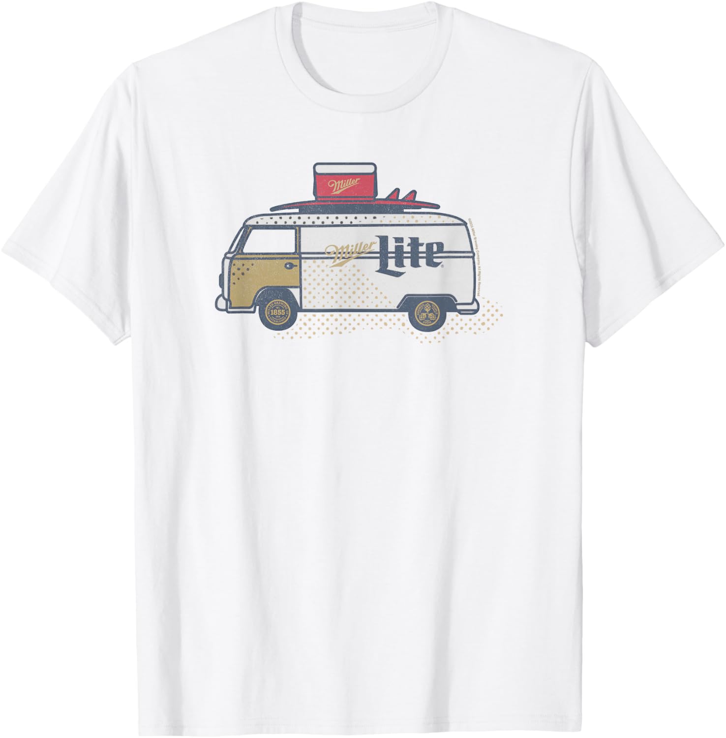 Coors Classic Miller Lite Surf Van Design T-Shirt for Casual Style - 5