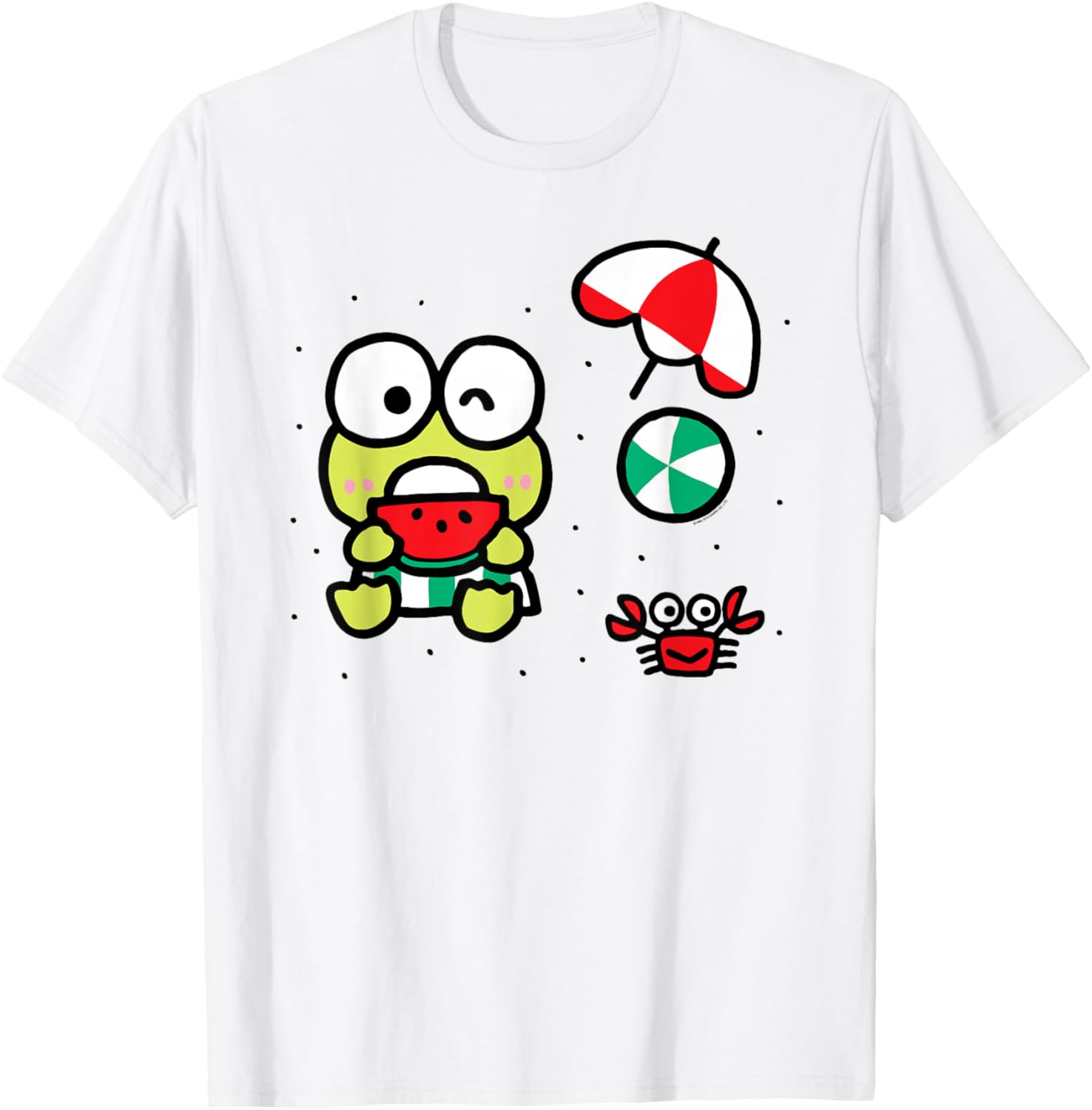 Keroppi Beach Summer Watermelon T-Shirt Fun and Cute Summer Apparel - 5