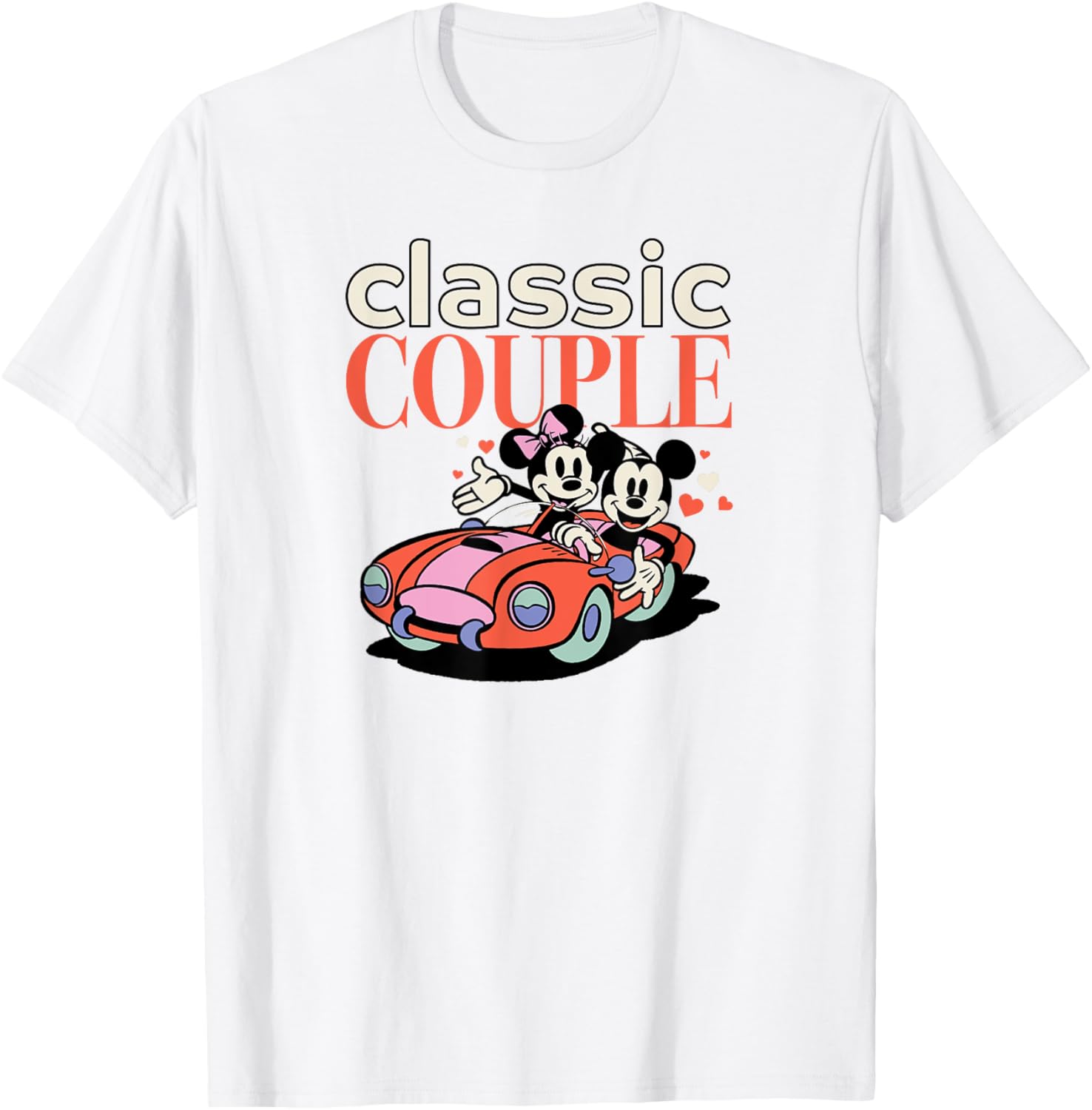 Cute Mickey and Minnie Valentine's Day Couple T-Shirt for Disney Lovers - 1