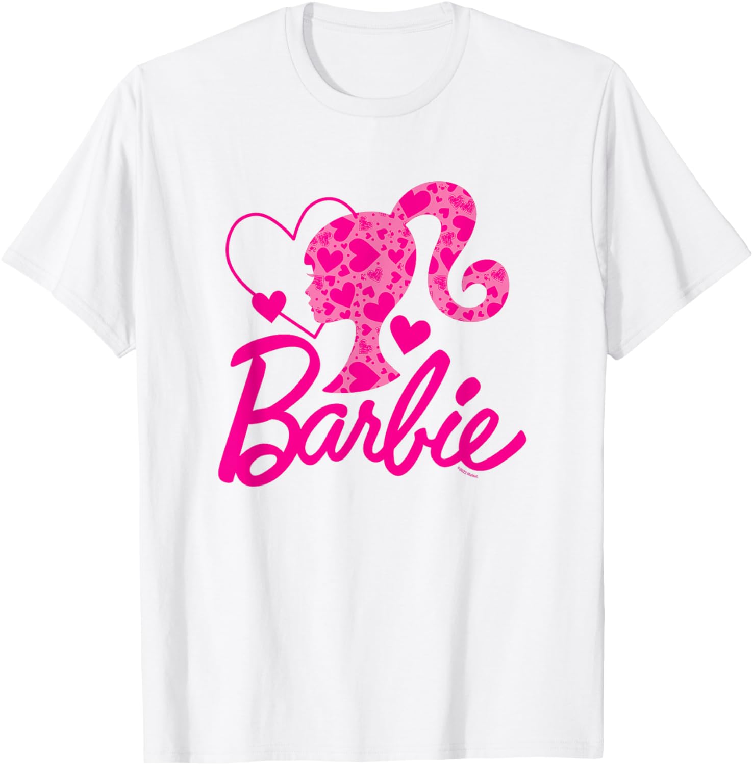 Barbie Black Heart Logo Crew Neck T-Shirt Cotton Blend Short Sleeve - 7