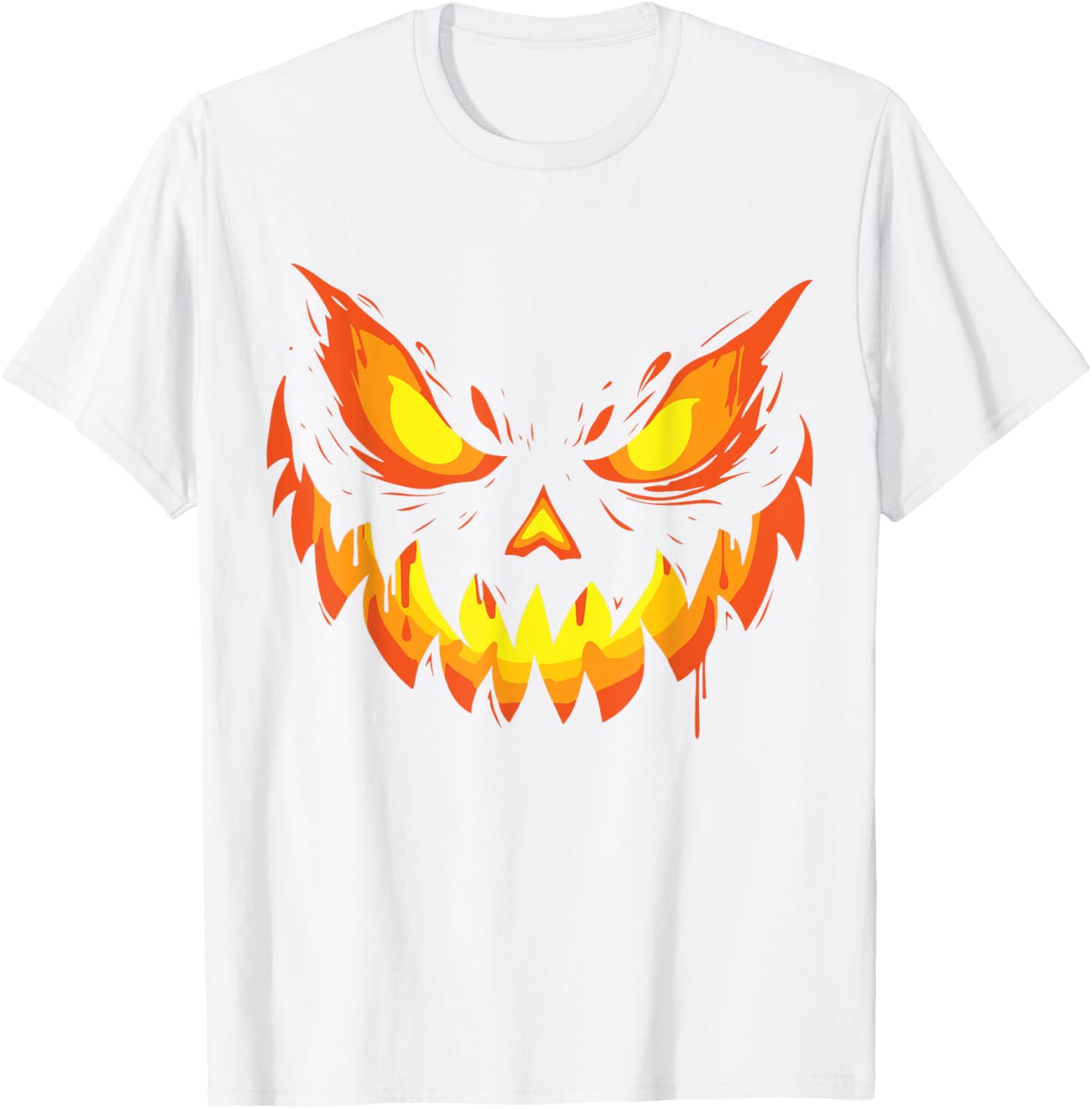 Scary Jack O Lantern Pumpkin Face Halloween T-Shirt for Boys and Men - 17