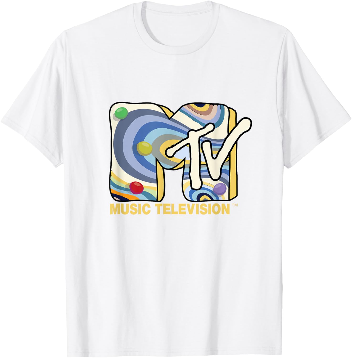 Mademark x MTV Retro Logo T-Shirt with 70s and 80s Party Art Design - 3