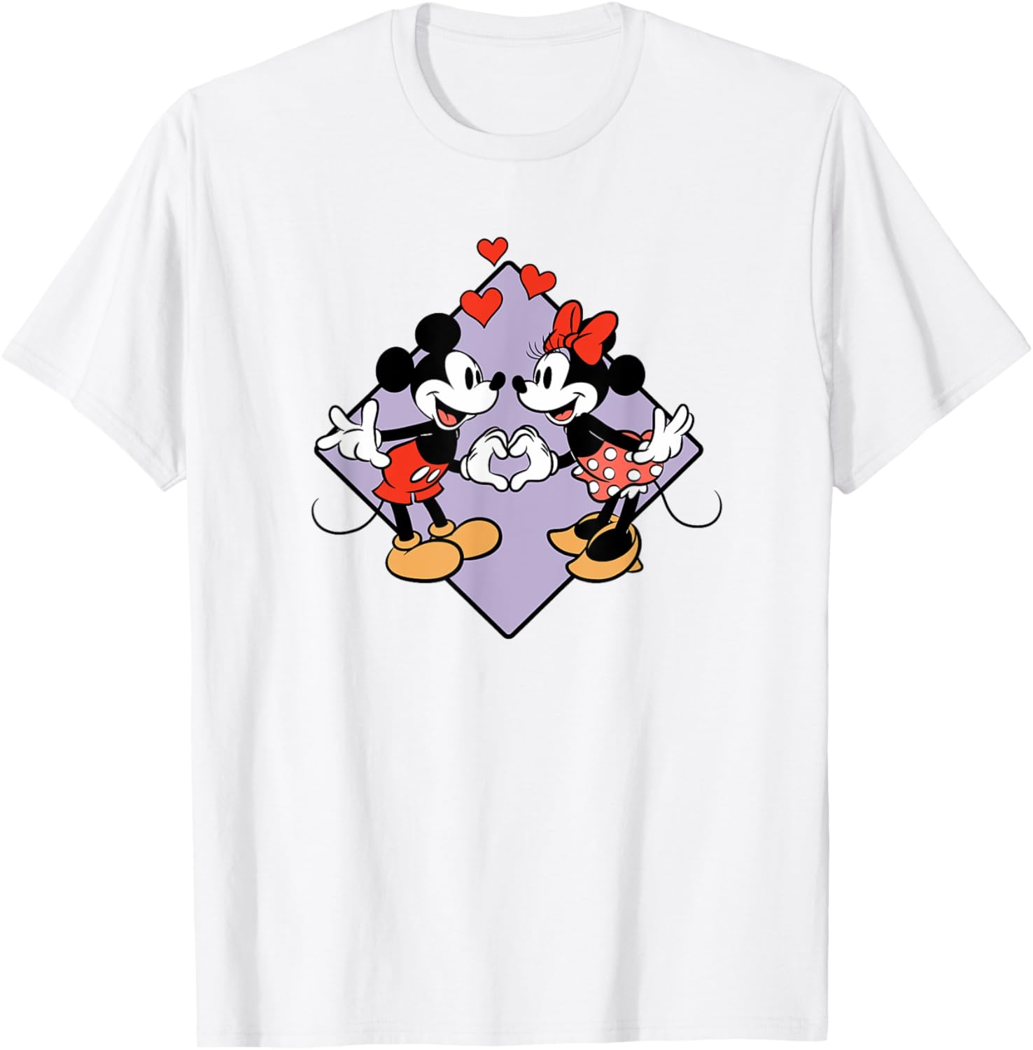 Cute Mickey and Minnie Valentine's Day Short Sleeve T-Shirt for Couples - 9