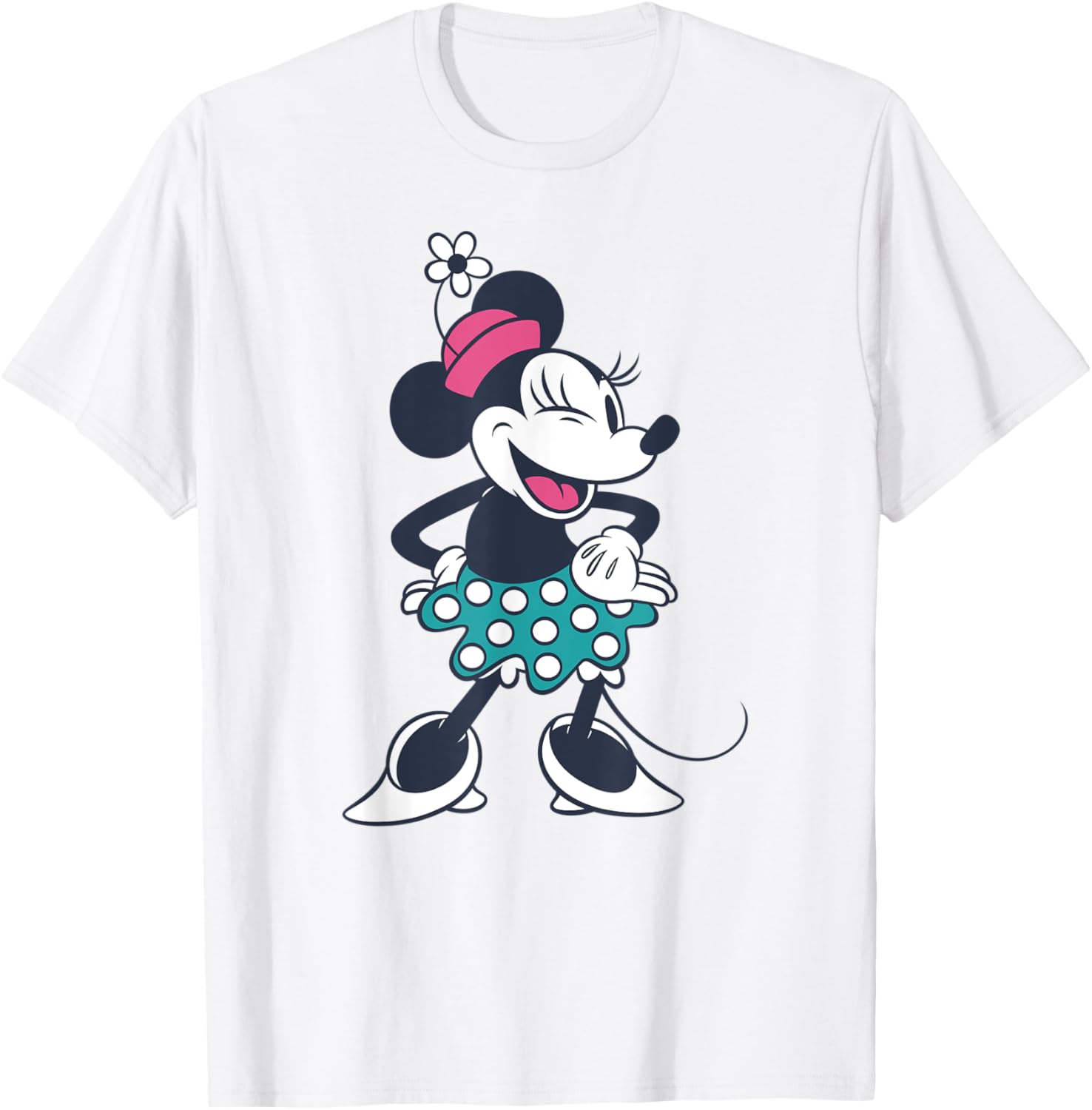 Retro Minnie Mouse Winking T-Shirt for Women - Amazon Essentials Cute Style - 1