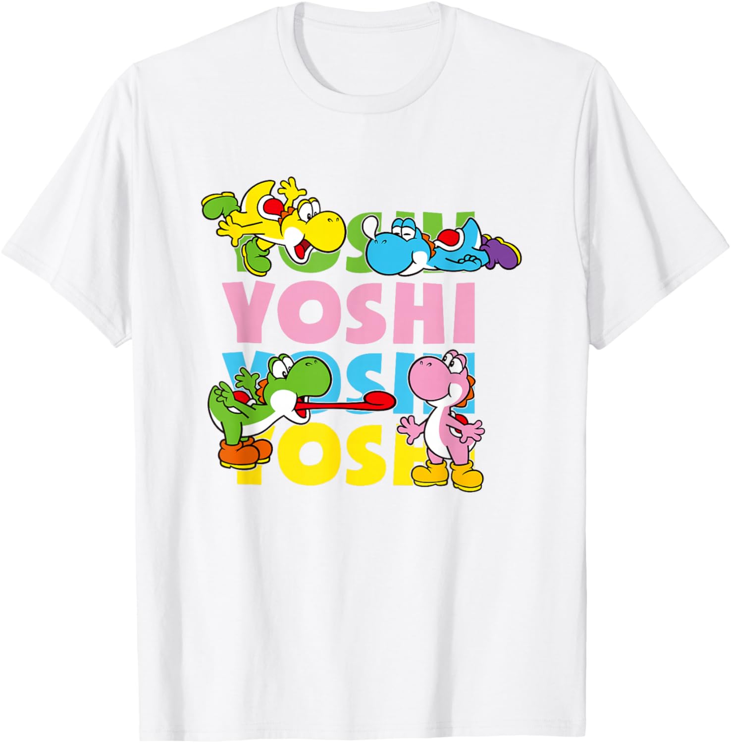Super Mario Yoshi Pastel Color Icon T-Shirt for Fun Fashion Lovers - 4