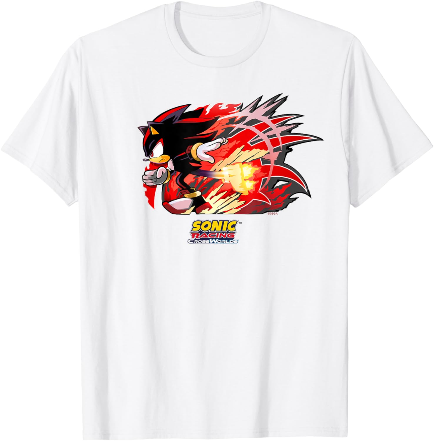 Sonic Racing CrossWorlds Shadow Decal T-Shirt for Gamers and Fans - 14