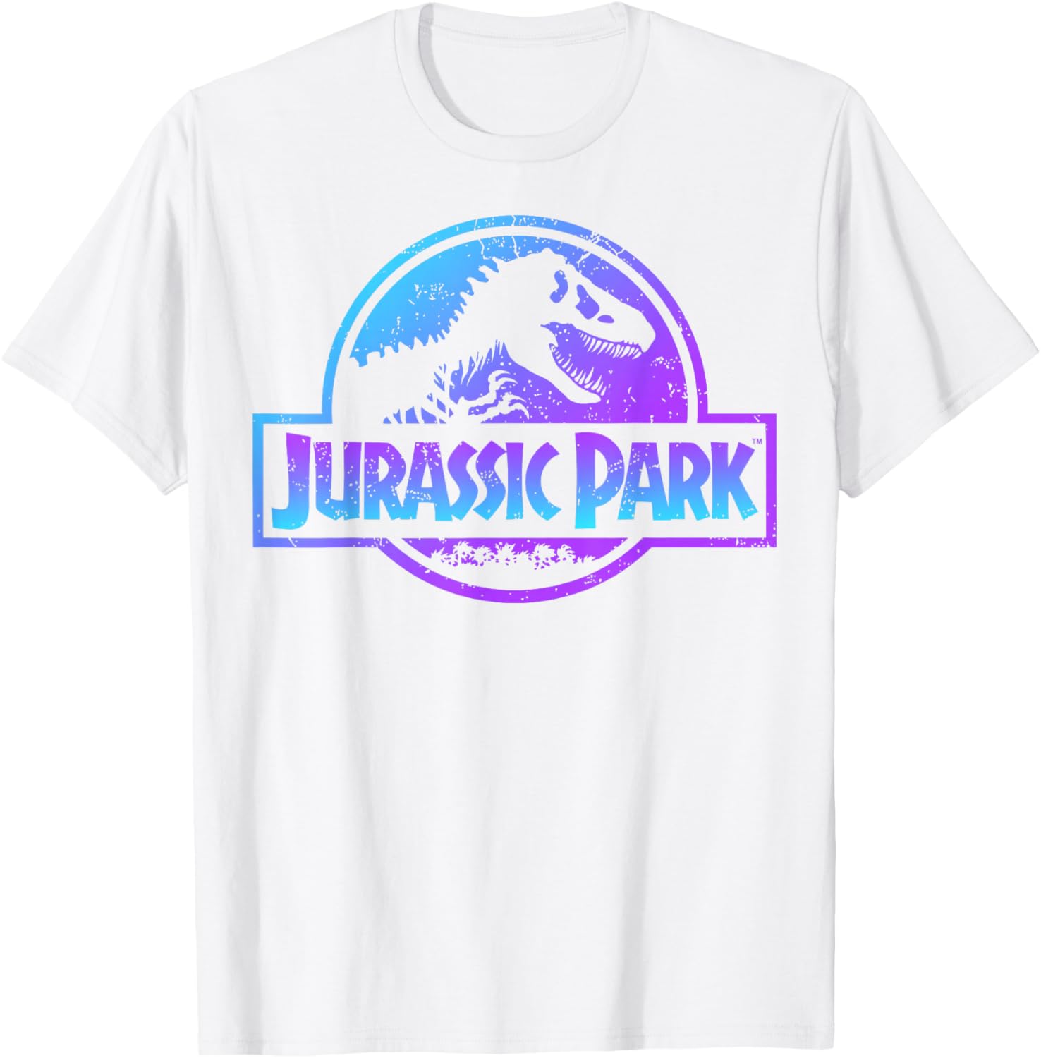 Jurassic Park Blue and Purple Fossil Logo Graphic T-Shirt for Fans - 5