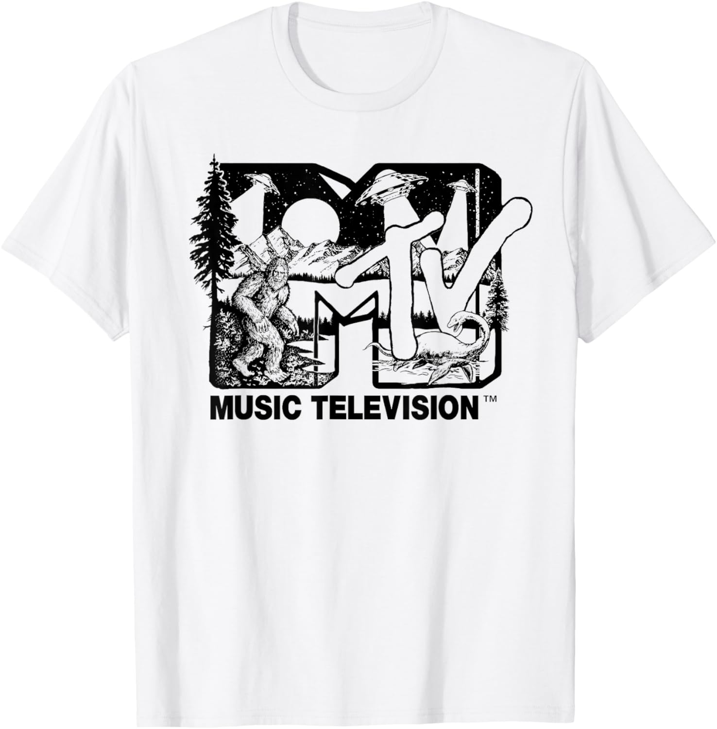 Mademark x MTV Cryptid Logo T-Shirt Featuring Bigfoot UFO & Nessie - 7