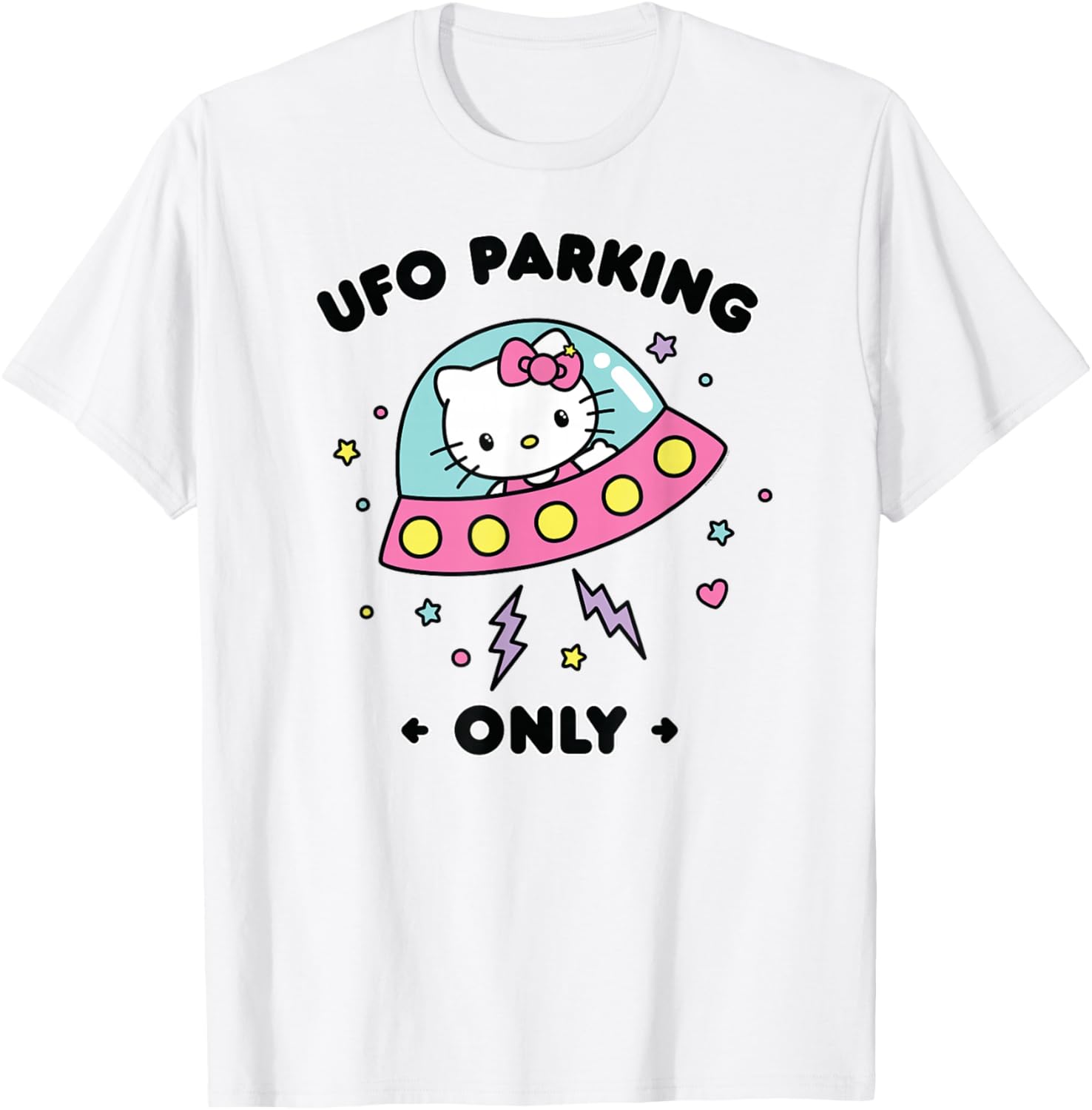 Hello Kitty UFO Parking Only Area 51 Alien Spaceship T-Shirt for Fun Lovers - 11
