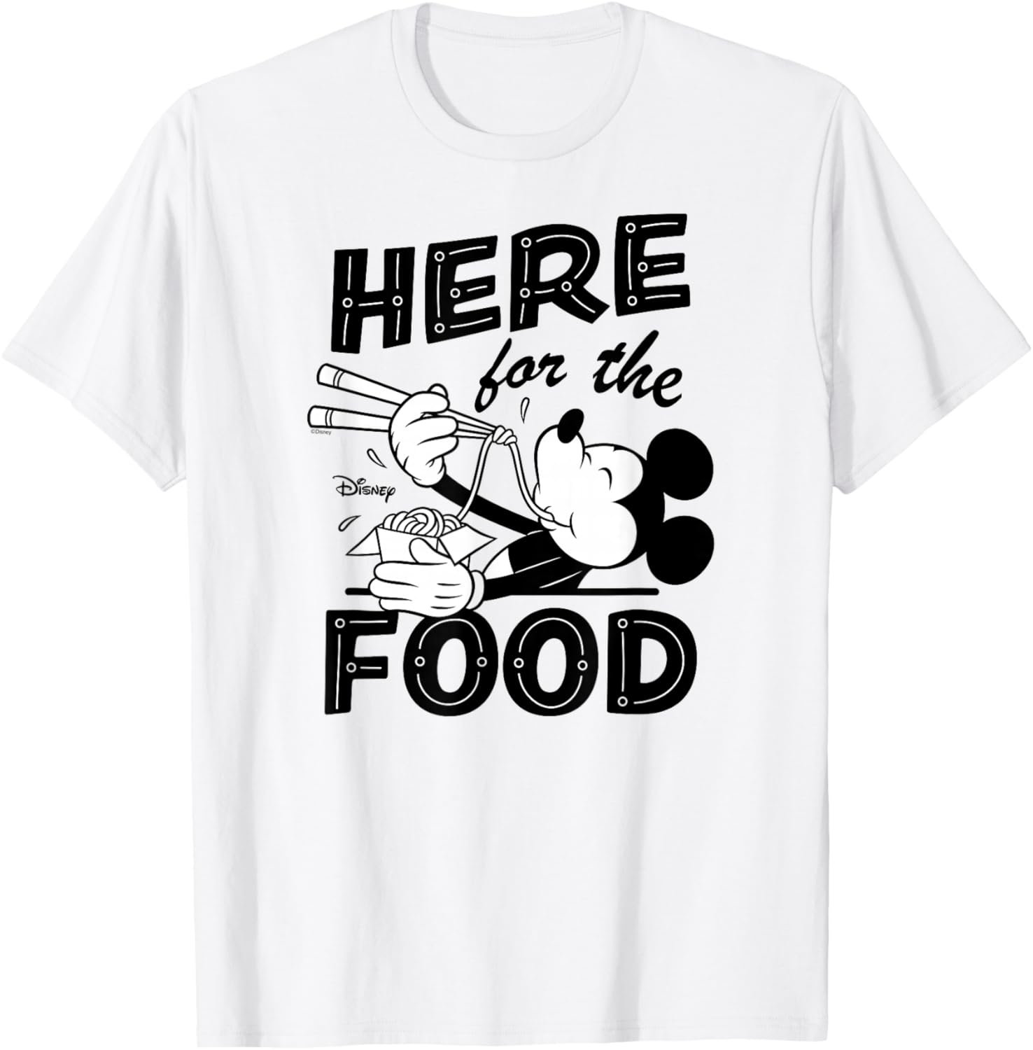 Disney Mickey Here for the Food T-Shirt Fun and Comfortable Apparel - 1