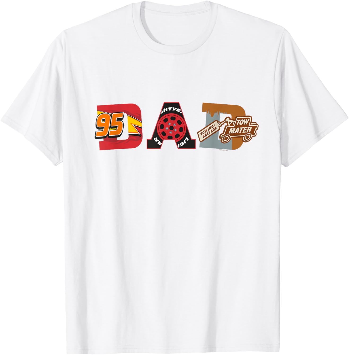 Disney and Pixar Cars Dad Father's Day Birthday T-Shirt for Kids and Dads - 16