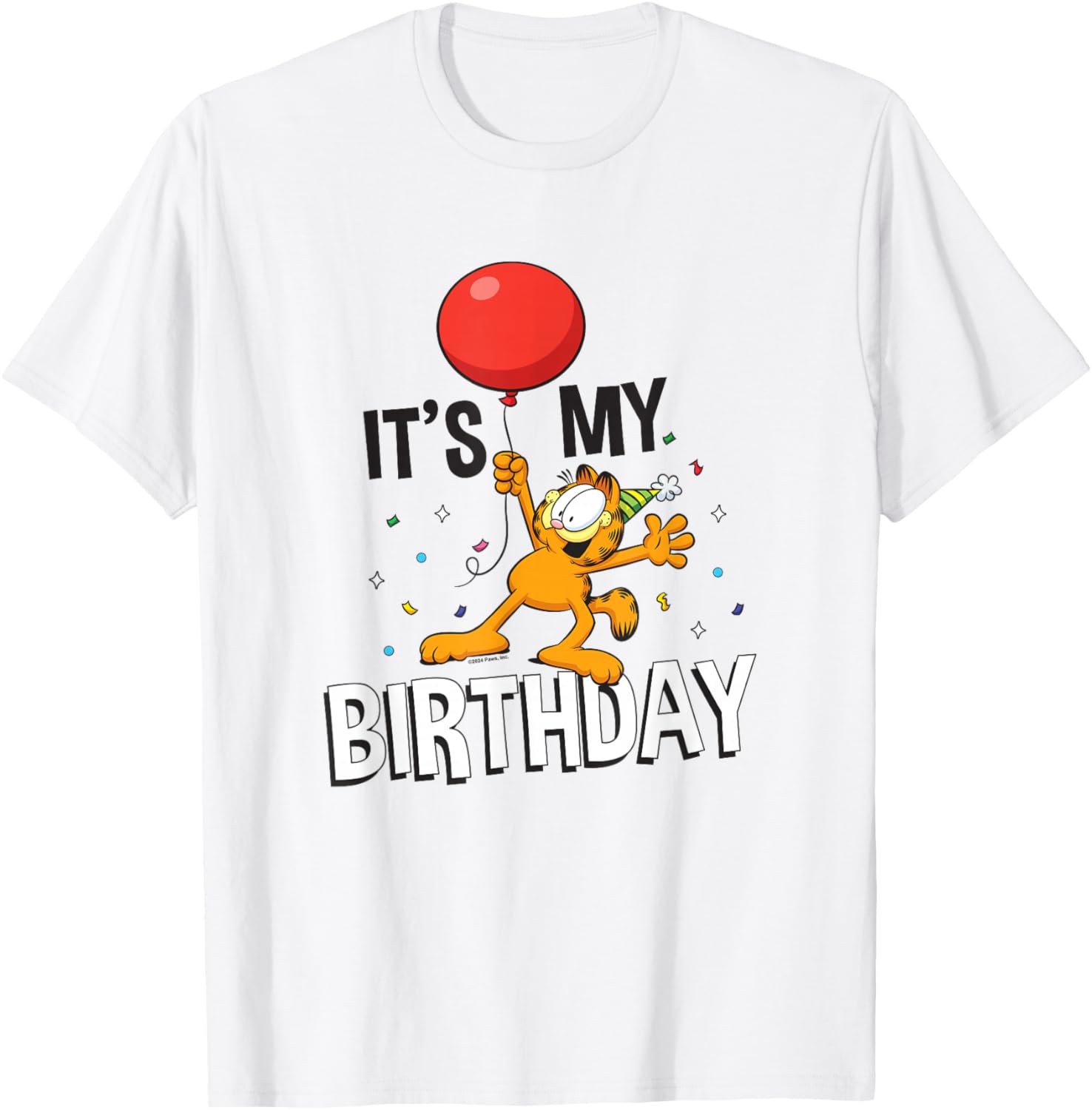 Garfield Birthday Confetti T-Shirt Fun Celebration Attire for Kids - 7