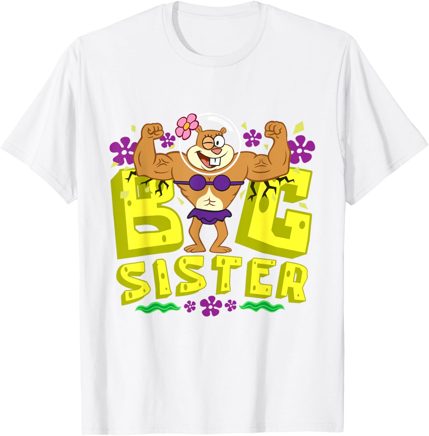 Mademark SpongeBob SquarePants Big Sister Strong Sister T-Shirt for Girls - 7