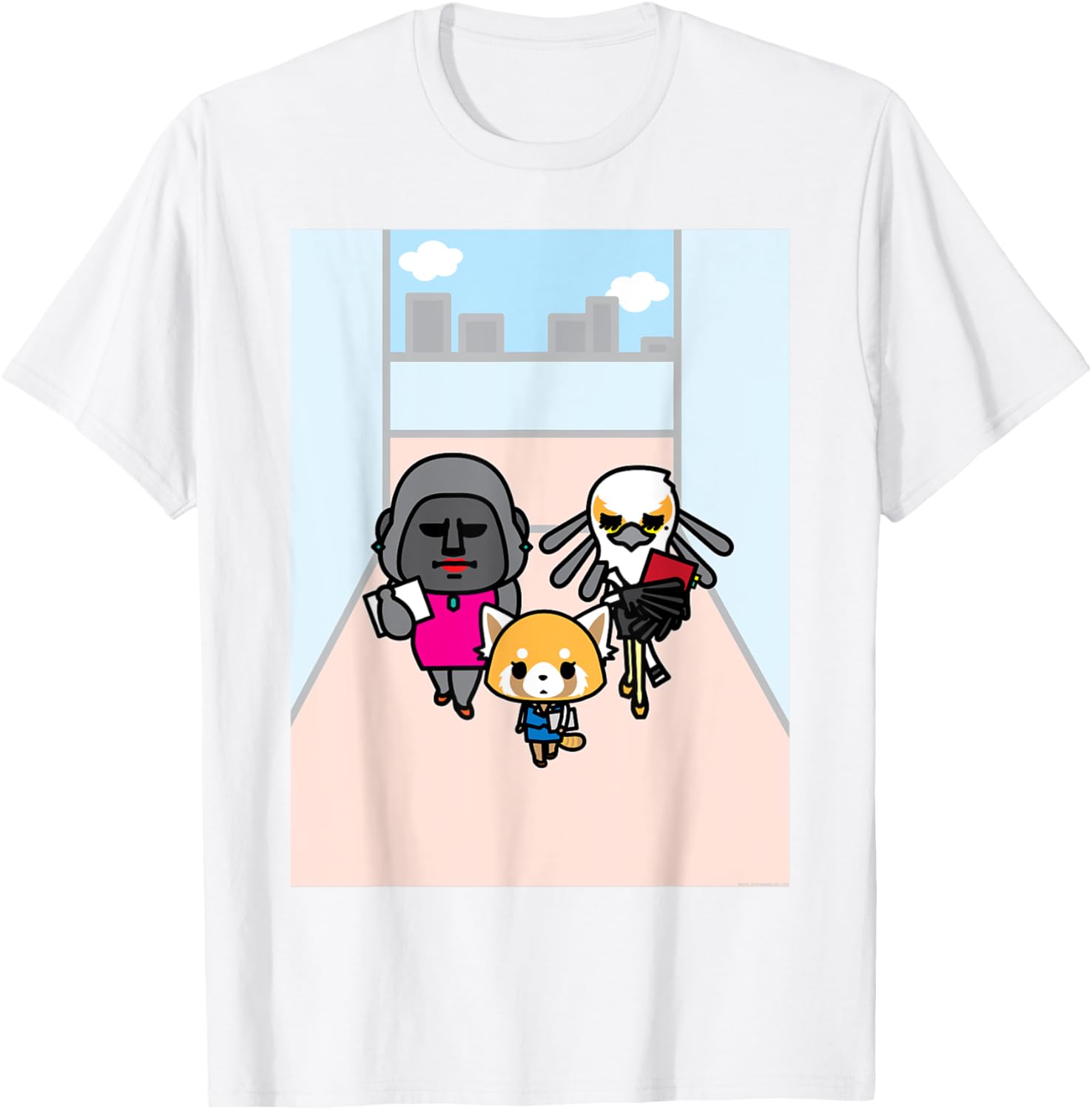 Aggretsuko Office Girl Gang Tee Shirt Fun Graphic T-Shirt for Fans - 2