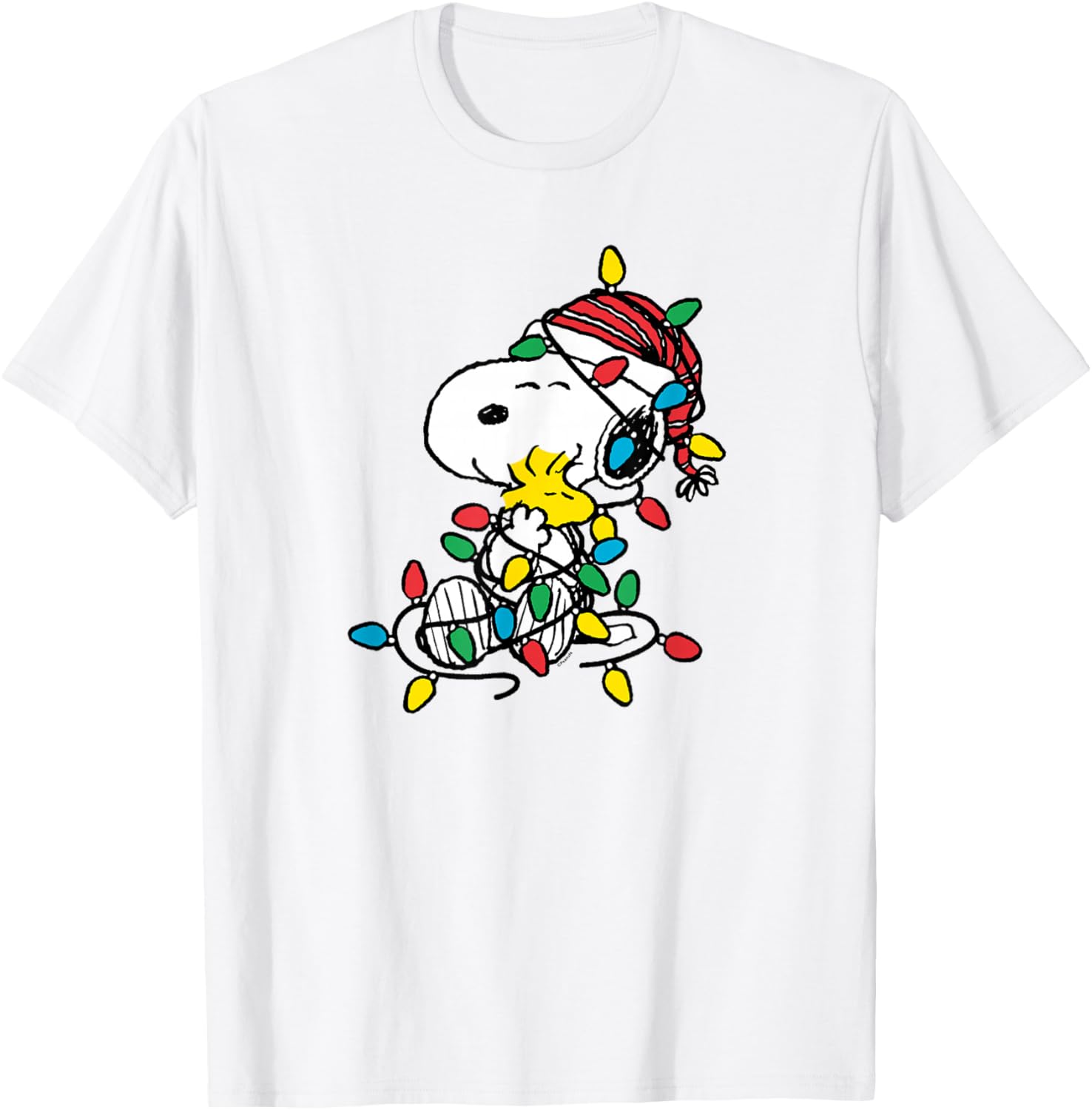 Peanuts Snoopy Woodstock Christmas Lights T-Shirt for Holiday Cheer - 9
