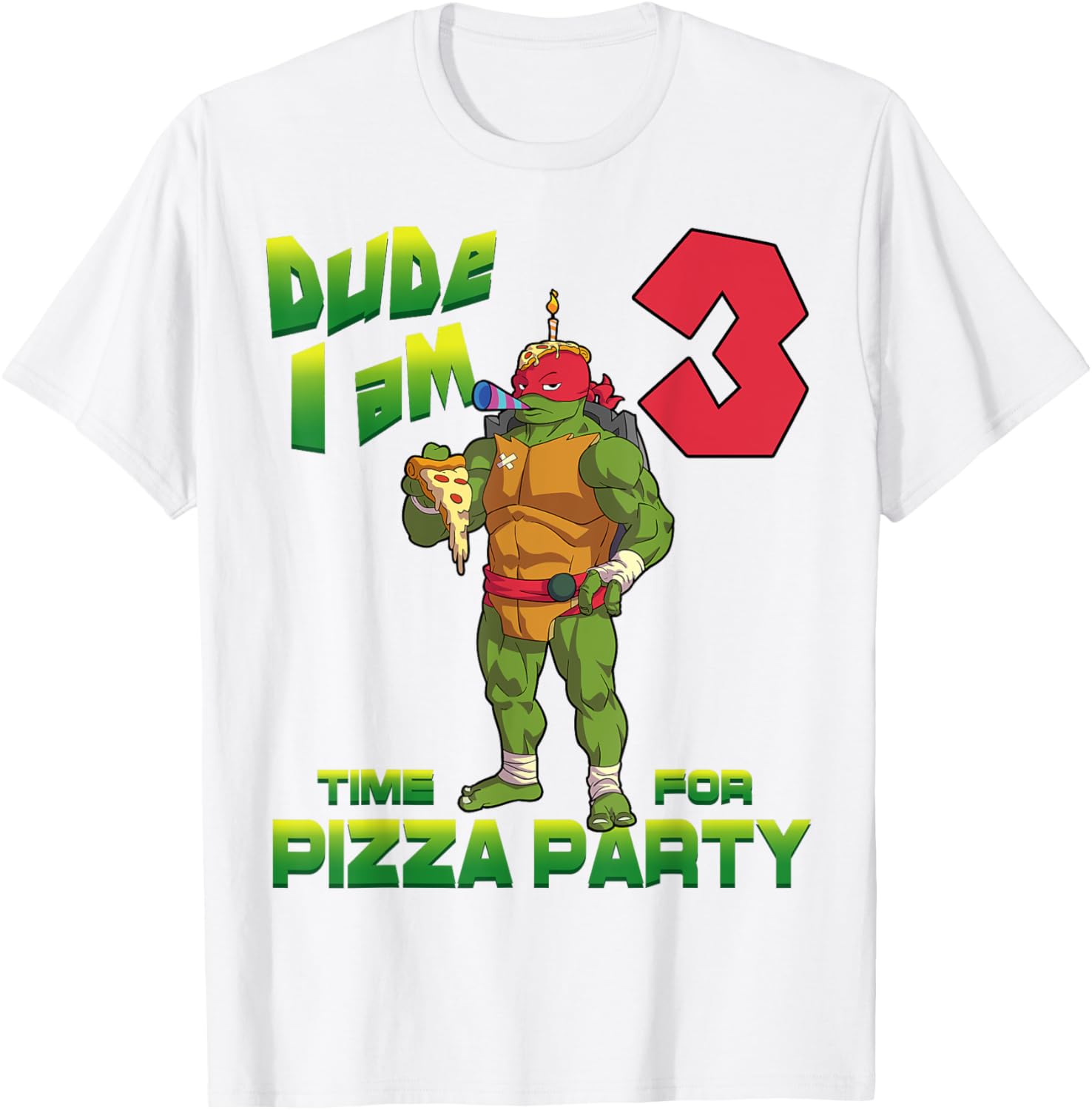Mademark TMNT Raphael Pizza Birthday T-Shirt for 3 Year Old Kids - 7