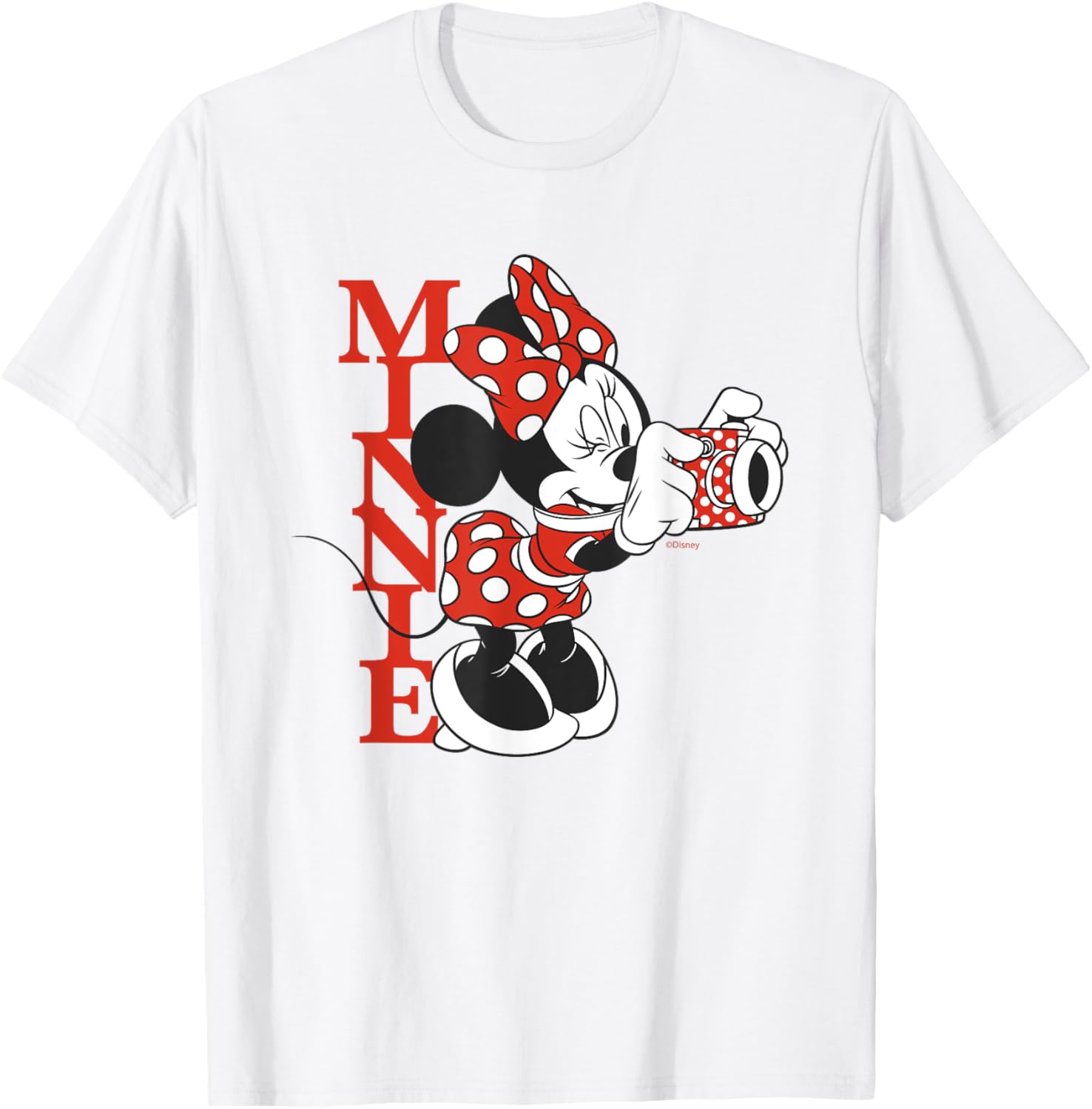 Vintage Disney Minnie Mouse Polka Dot T-Shirt with Camera for Fashion Lovers - 8