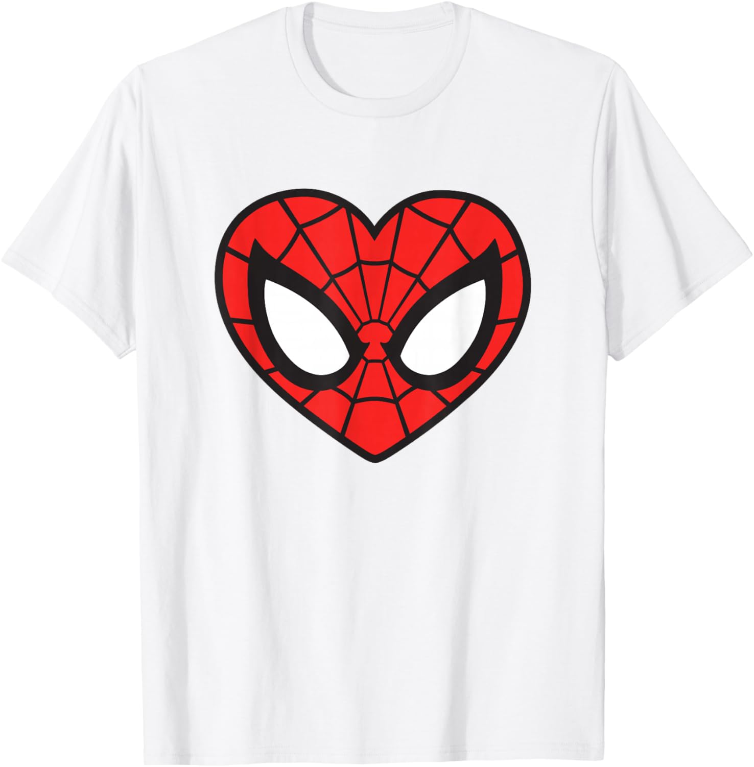 Marvel Spider-Man Heart Mask Logo T-Shirt Stylish Graphic Tee for Fans - 3
