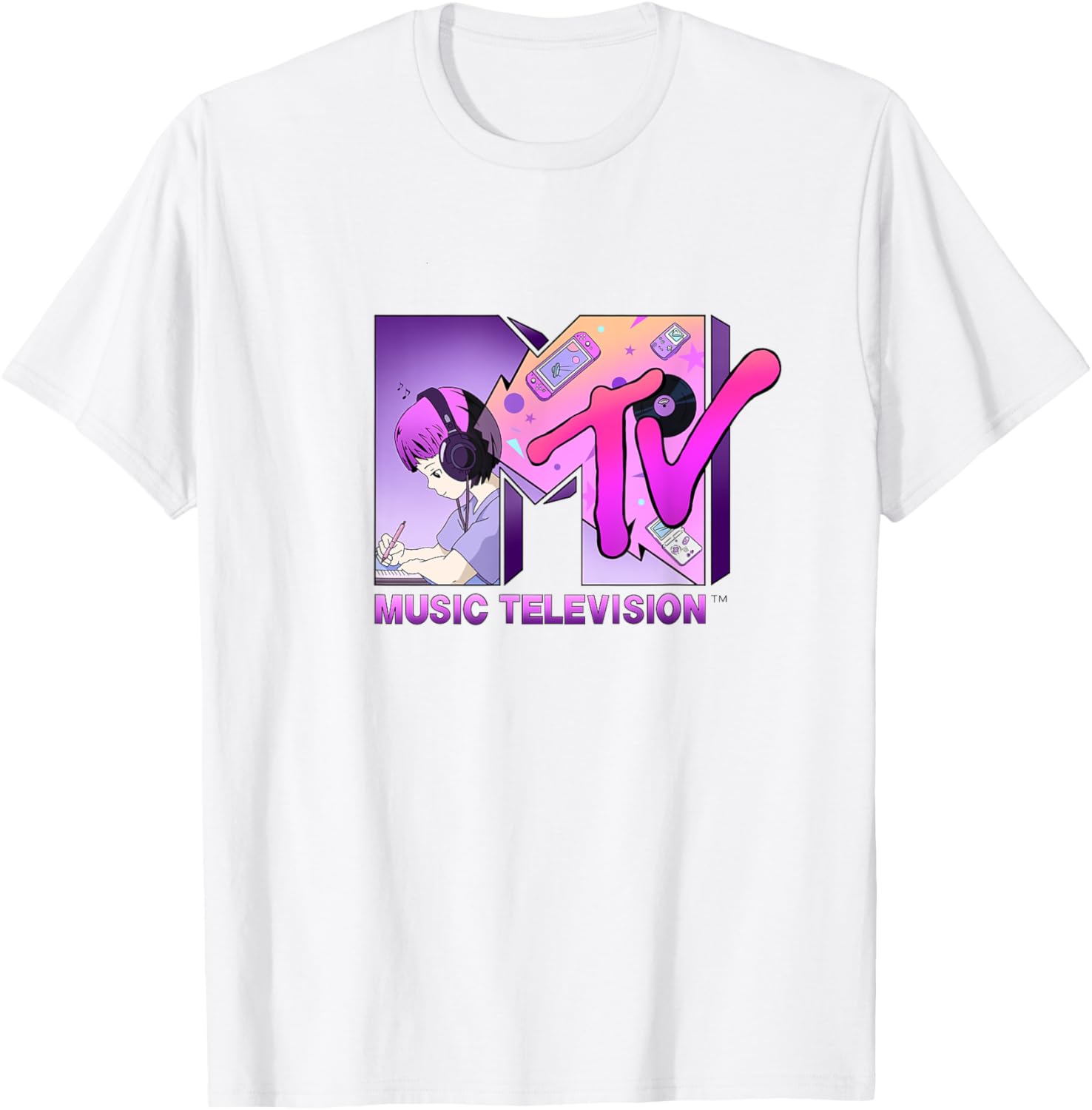 Mademark x MTV Anime Gamer Style T-Shirt with Official MTV Logo - 8